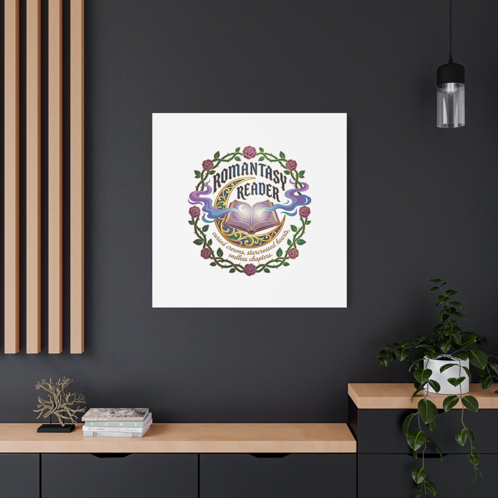Romantasy Reader Canvas Print | enchanted bookish celestial gothic