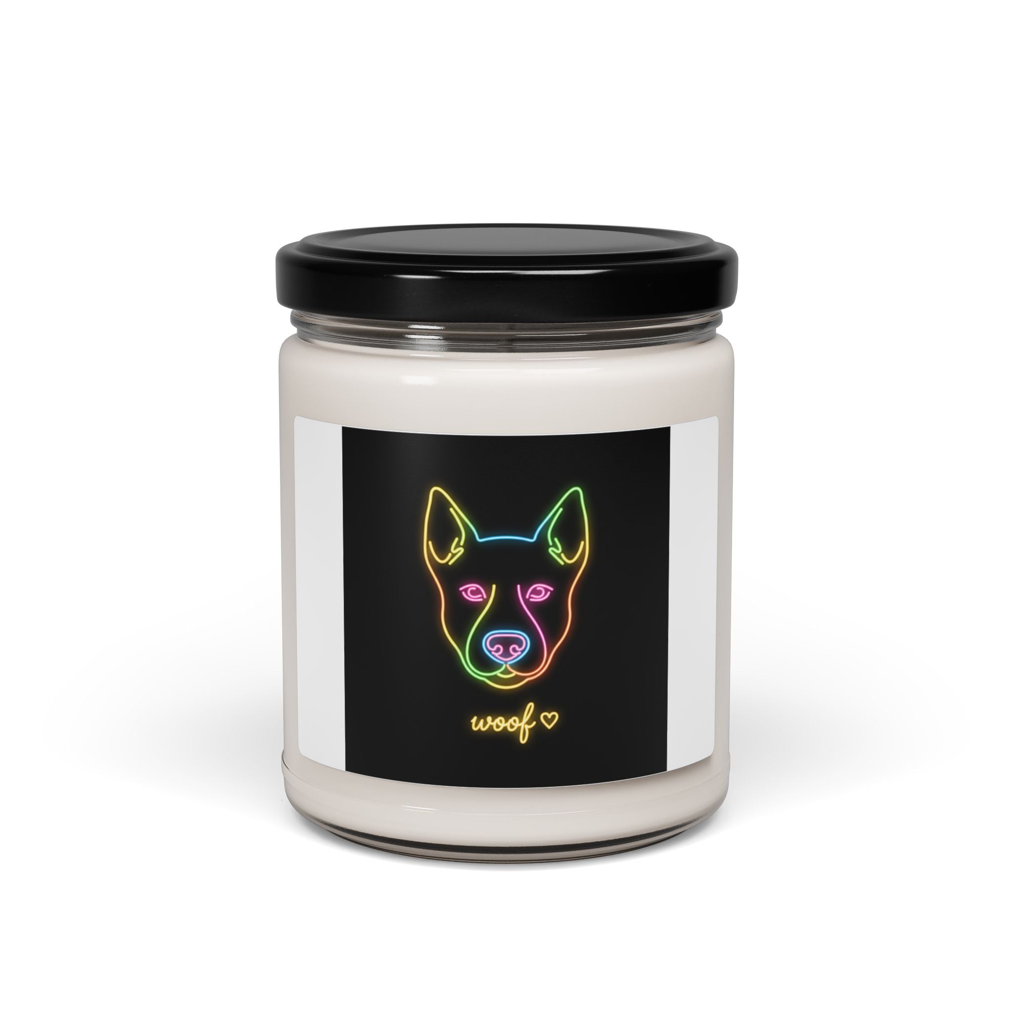 Neon Dog Art Soy Candle | Meeting Humor, Dry Office Meme