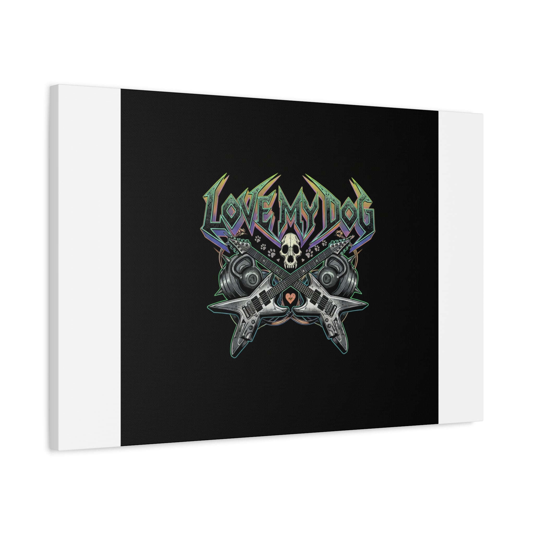Love My Dog metal font Canvas | gothic wellness quote, edgy self-care merch