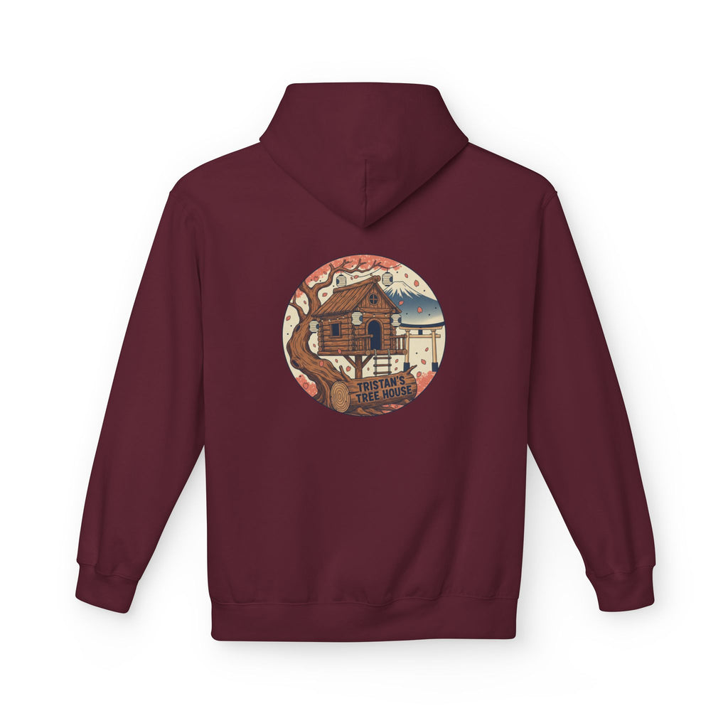 Hoodie — “Love is a Universal Language” Cozy Retro Cabin Graphic Hoodie