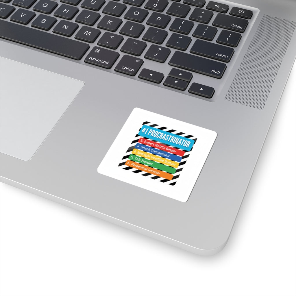 #1 Procrastinator Kiss-Cut Stickers | Top-List Ranking, Infographic Humor