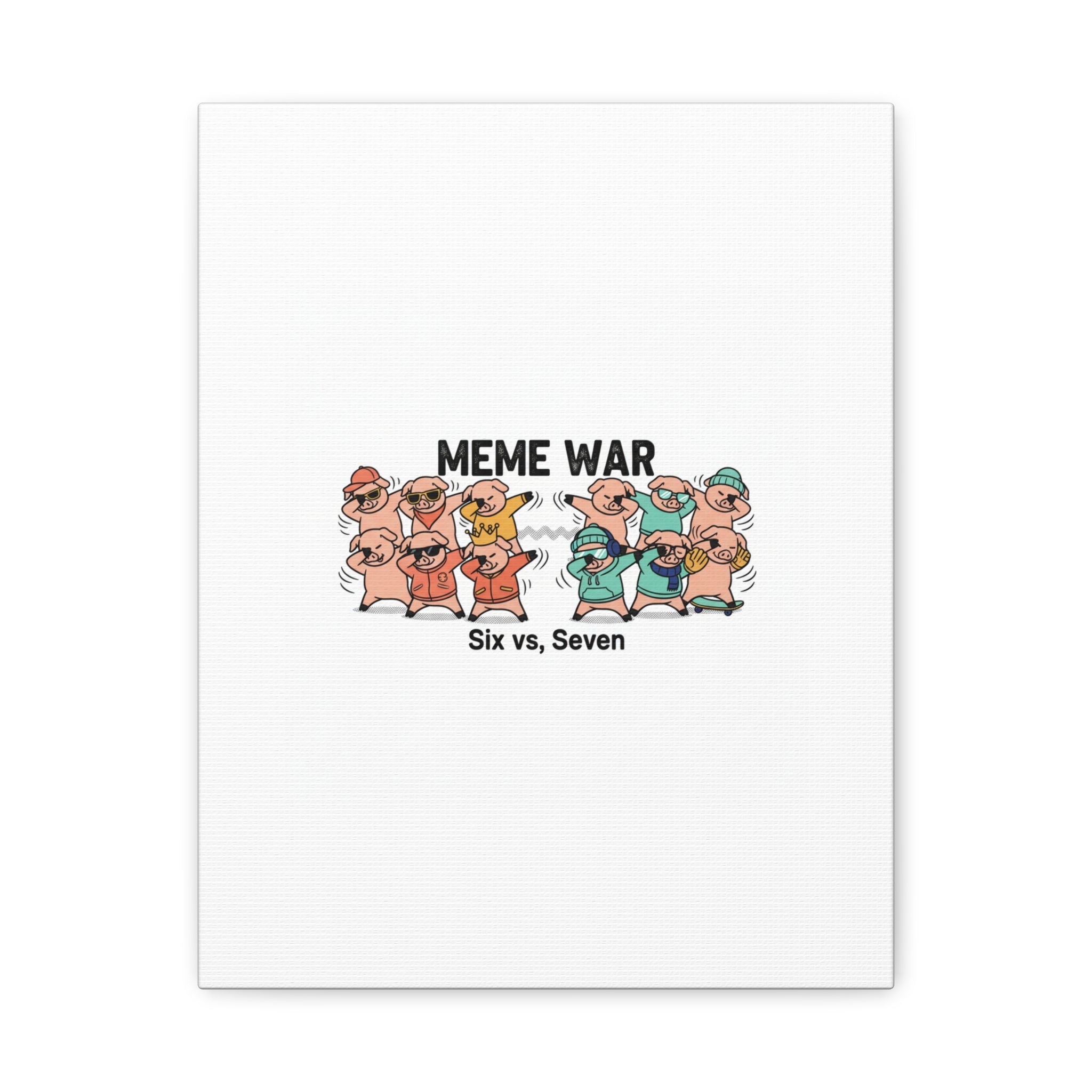 Meme War: Six vs. Seven Canvas Wall Art