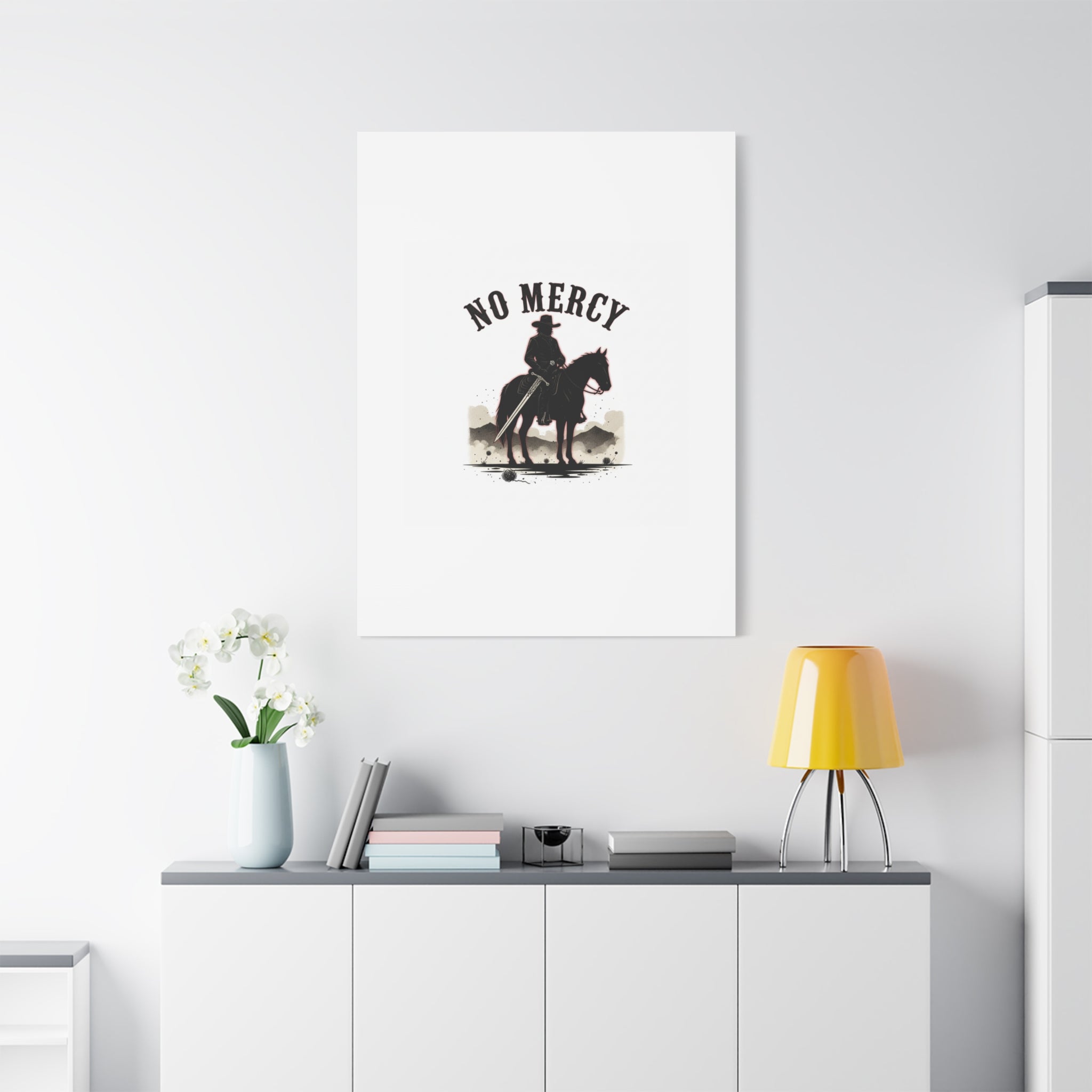 No Mercy Cowboy Skull Canvas | western skull art, gothic Americana