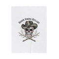 Western Skull Illustration Velveteen Plush Blanket | Western-Gothic, gothic Americana
