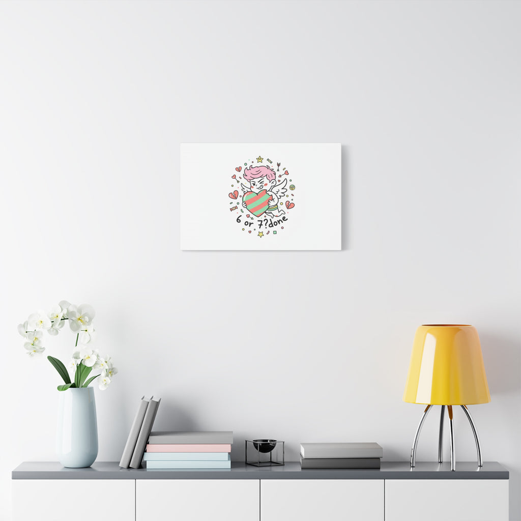 Weird Cupid heart illustration Canvas | Weird Valentine, quirky chaotic love