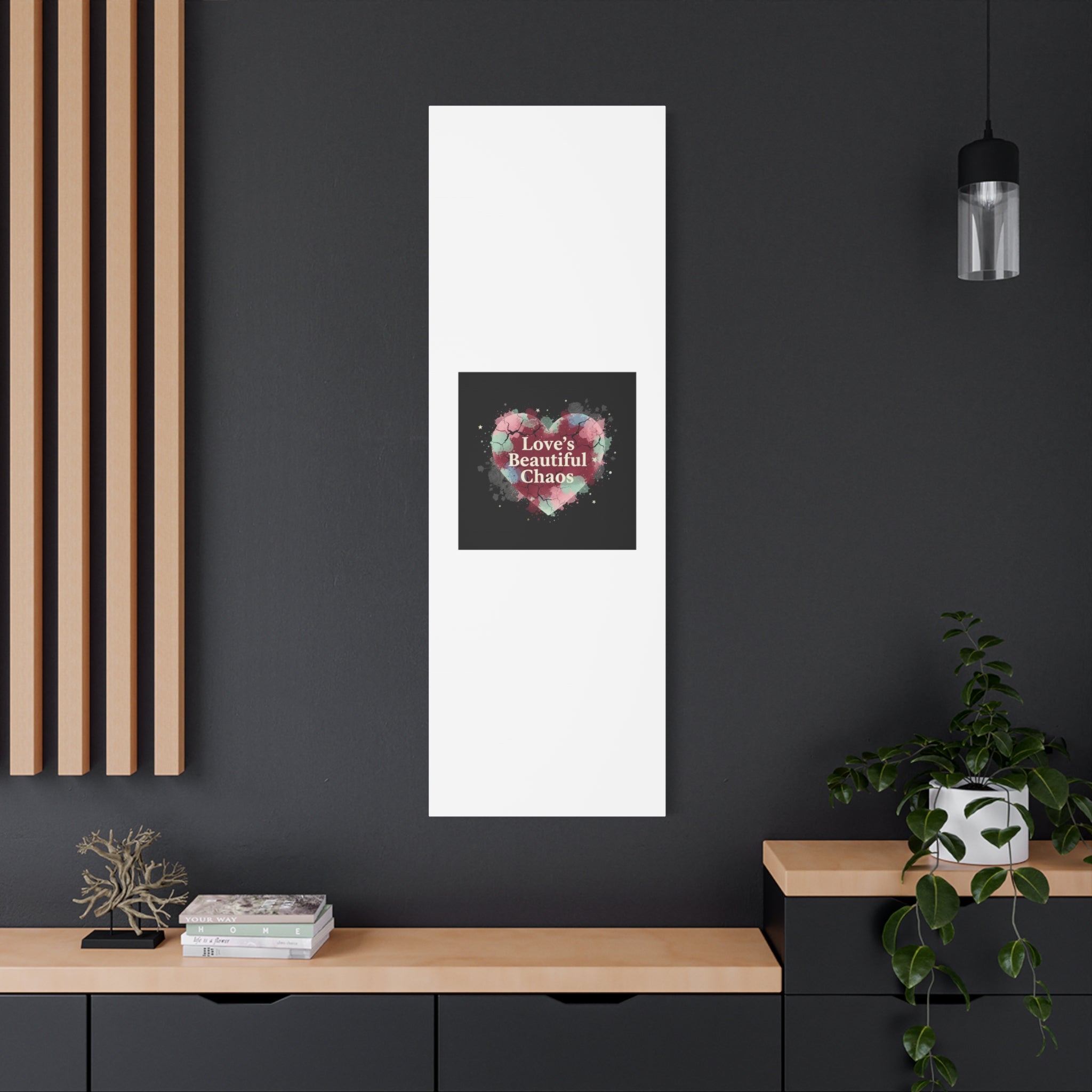 Love's Beautiful Chaos Canvas Print | Soft Grunge Hearts, Distressed Heart Art