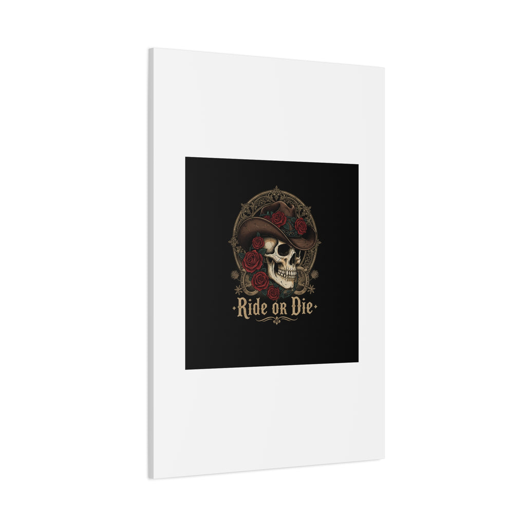 Ride or Die Skull Canvas | Western Skull Art, Gothic Americana