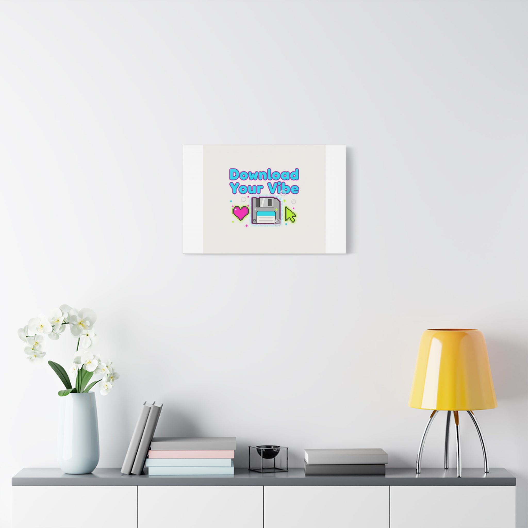 Download Your Vibe Canvas | Y2K Retro Tech, Pixel Floppy Disk Poster