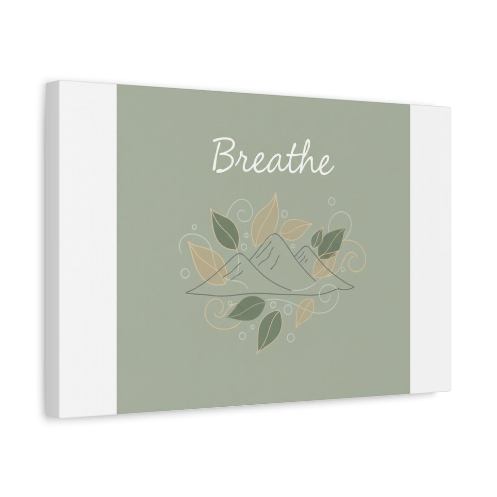Breathe Mountain Line Canvas | Nature Symbols, Minimal Forest Wall Art