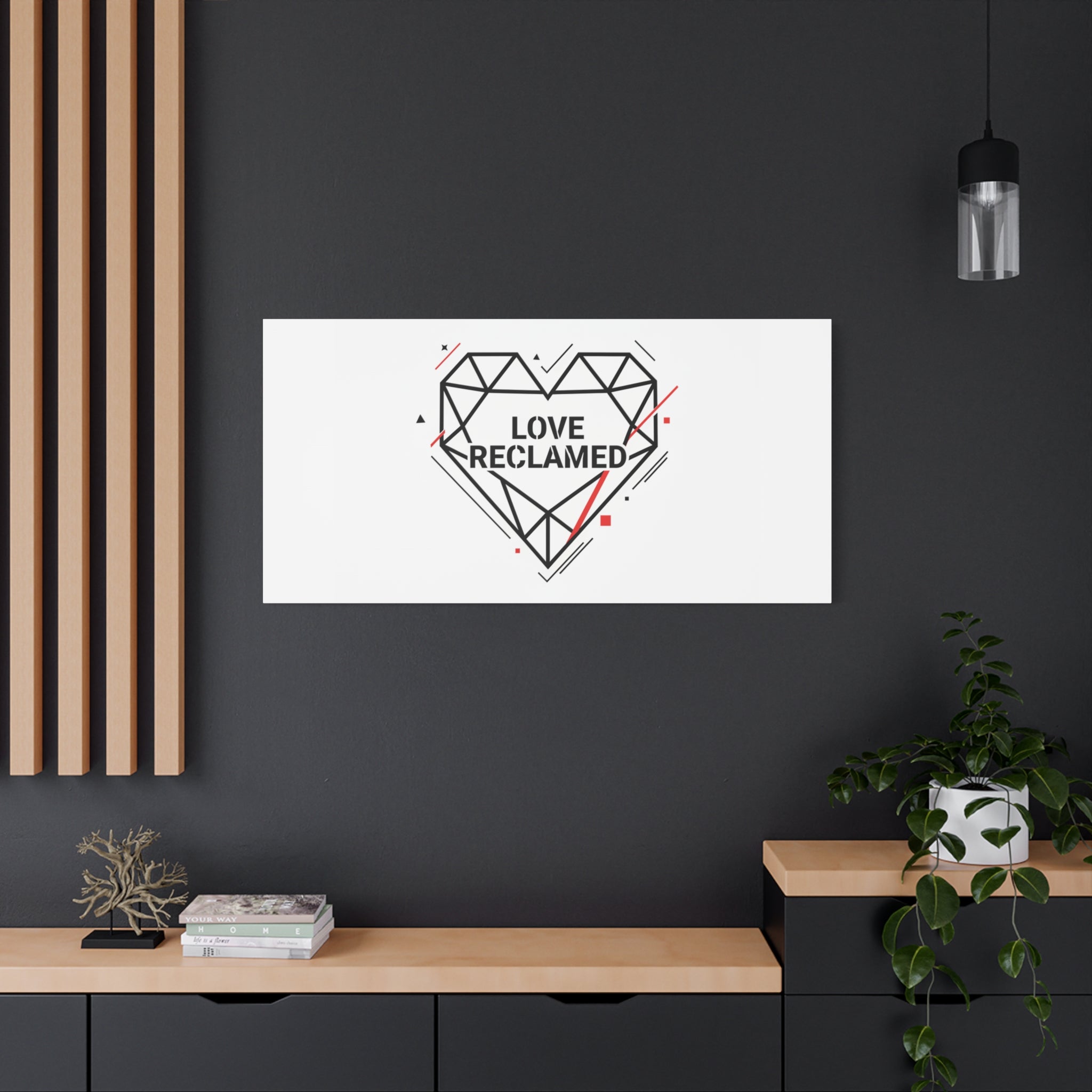Love Reclaimed Canvas | modern heart design, minimalist love icon