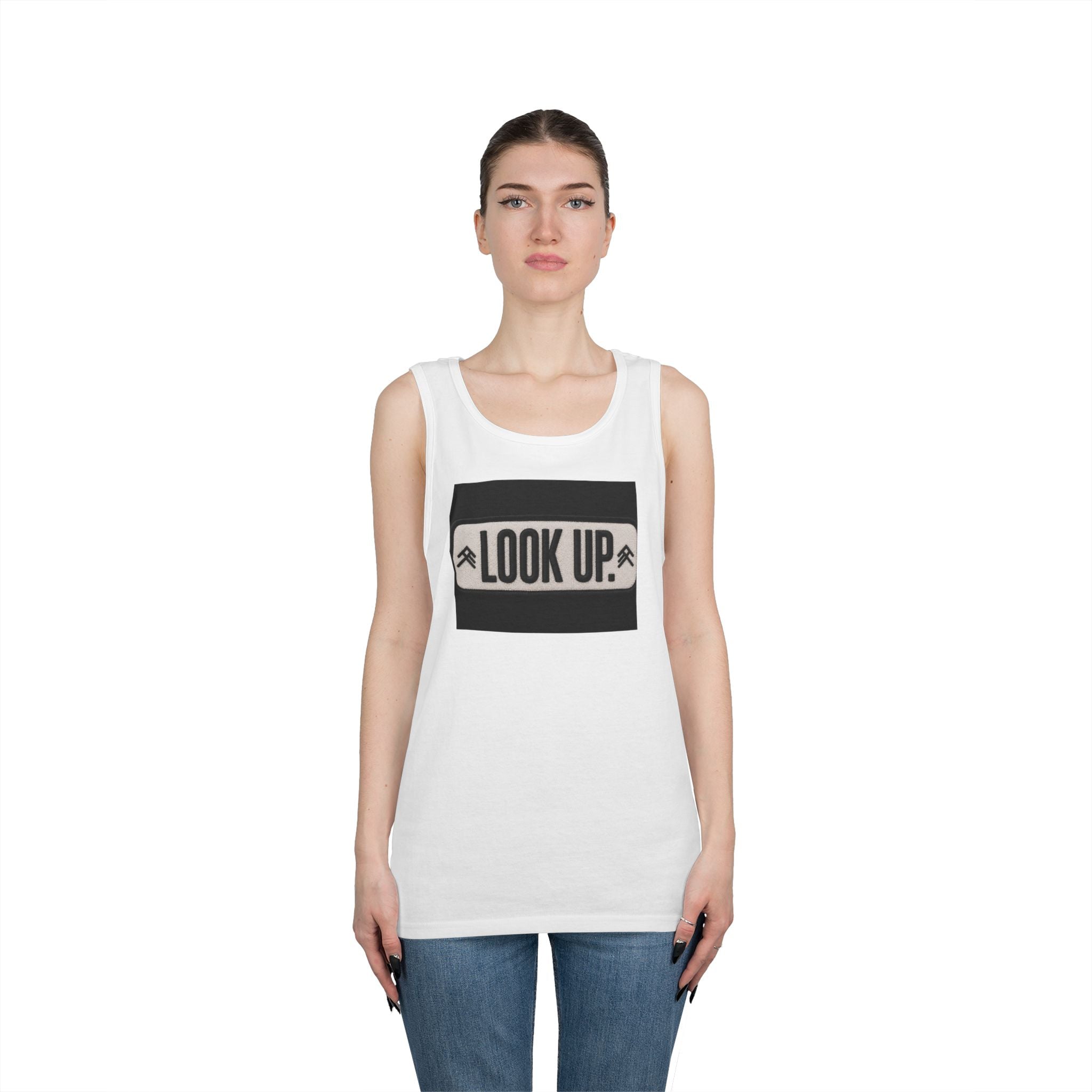 Look Up Tank Top — Inspirational Graphic Tank for Outdoors & Mindfulness