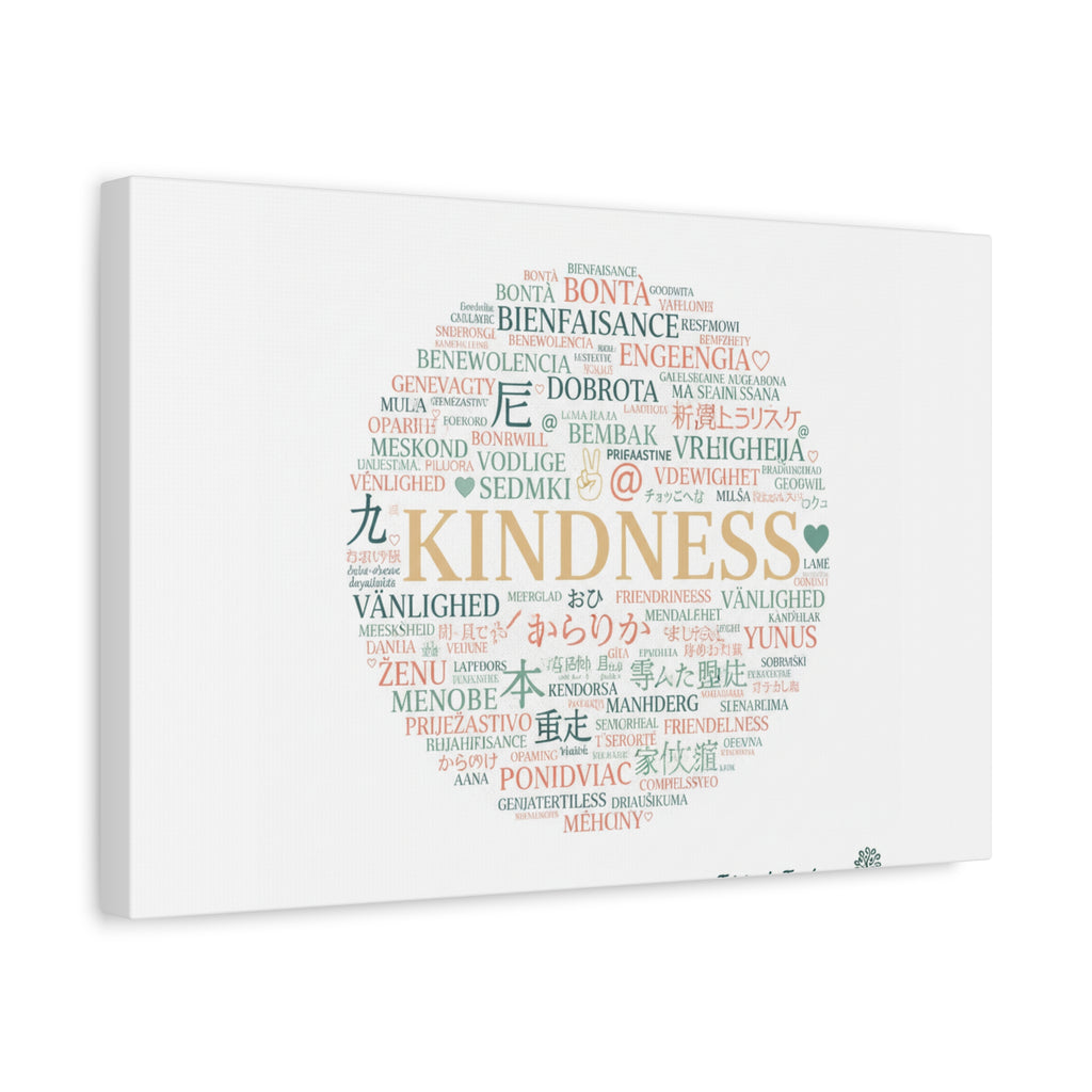 Kindness Word Cloud Canvas | Fresh Start Minimalist Wall Art