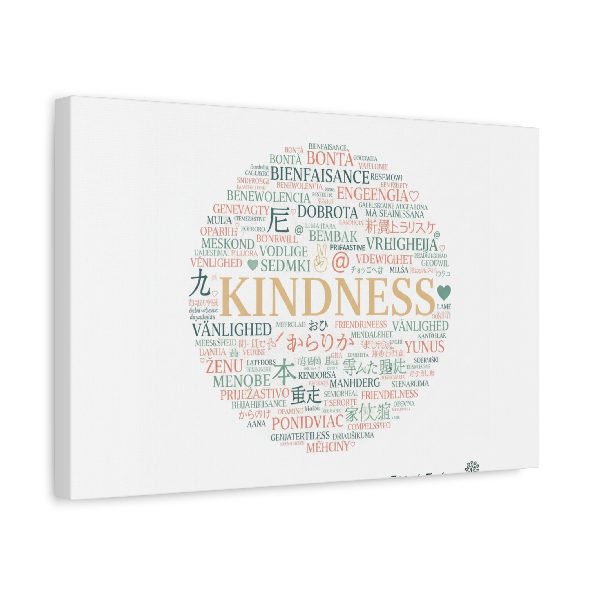 Kindness Word Cloud Canvas | Fresh Start Minimalist Wall Art