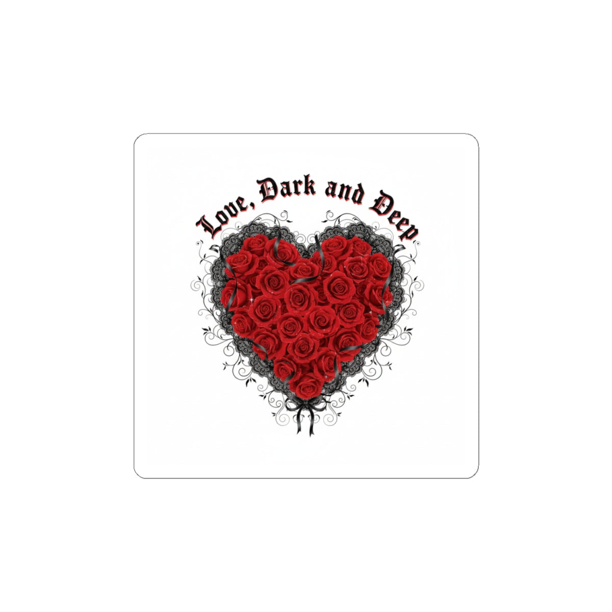 Love Dark and Deep Heart Sticker | gothic romance, 80s nostalgia