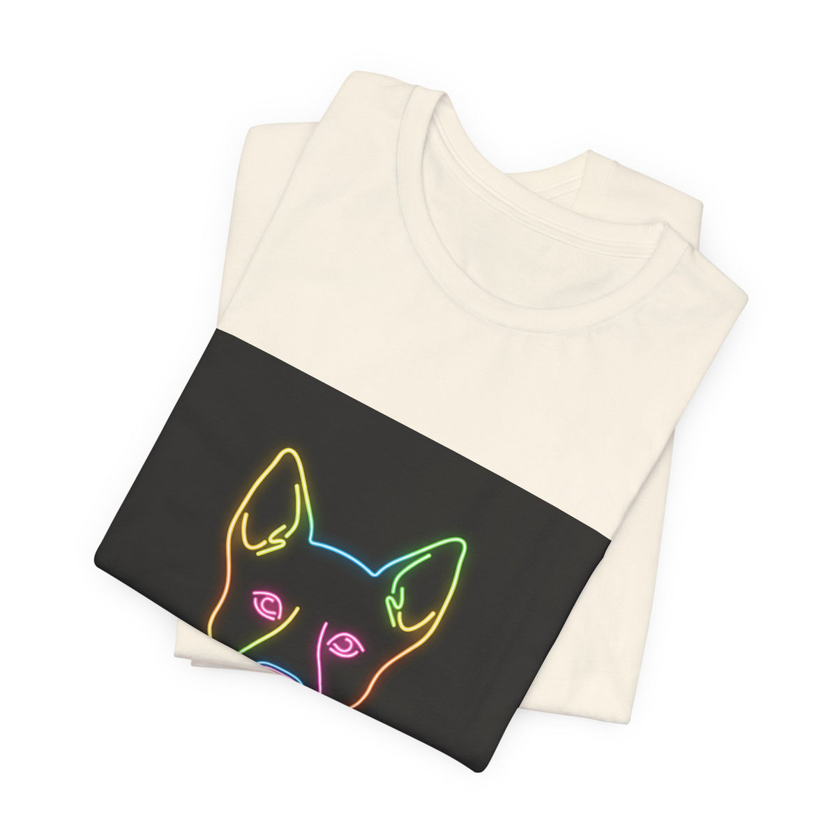 Neon Dog Face Tee — "Woof" Graphic T-Shirt