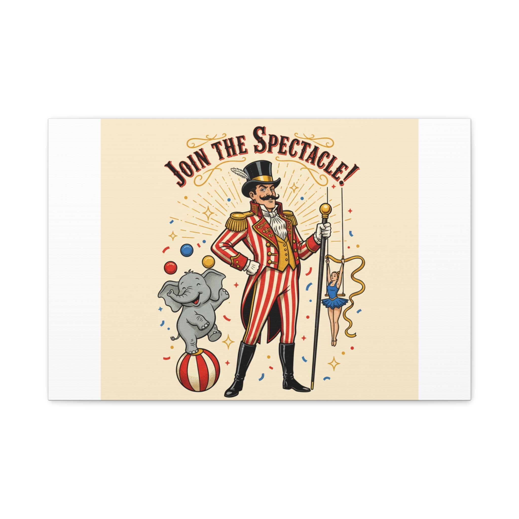 Join the Spectacle Circus Art Print | Matte Canvas, Stretched, Vintage Carnival Design