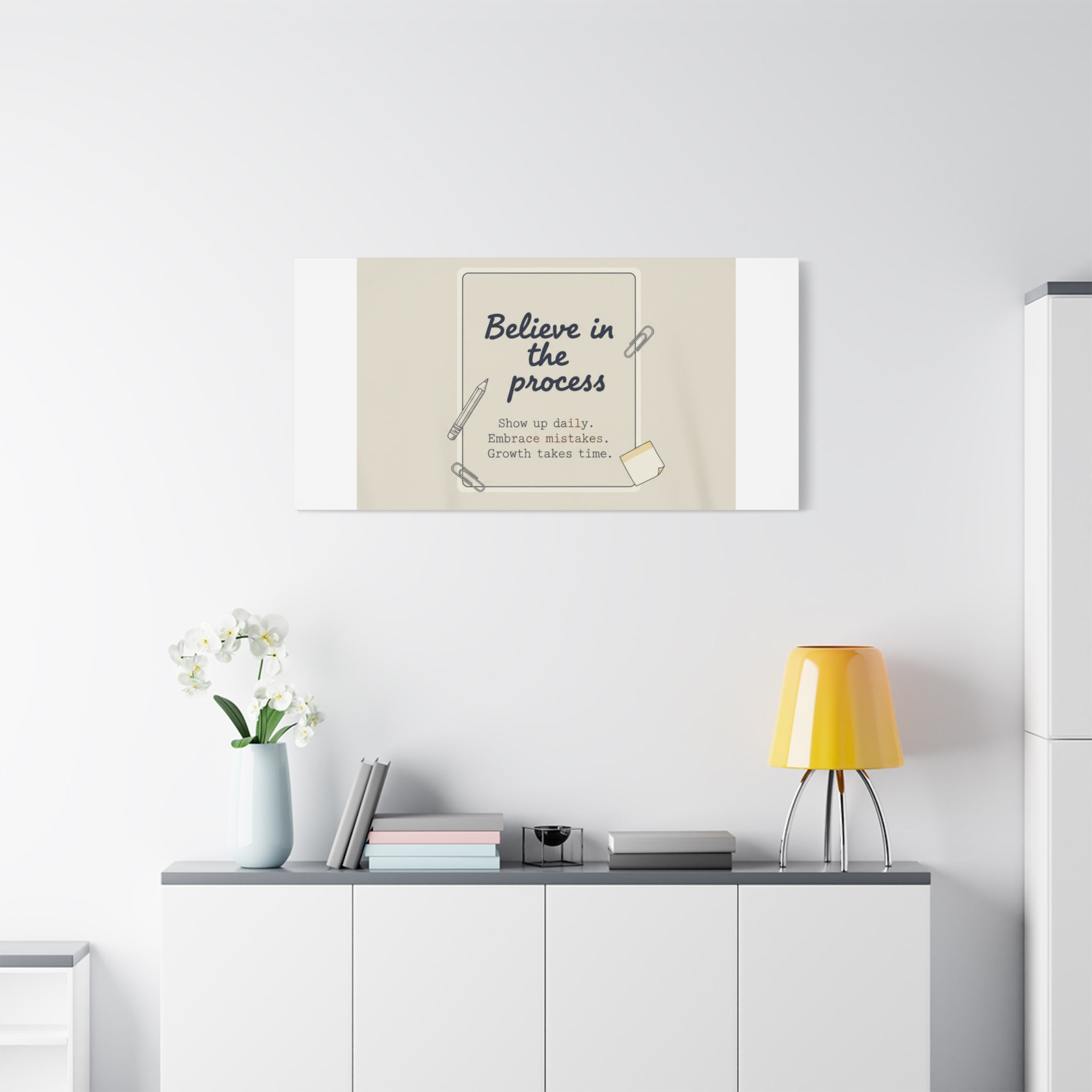 Believe in the Process Canvas | analogue note to self, handwritten reminder décor