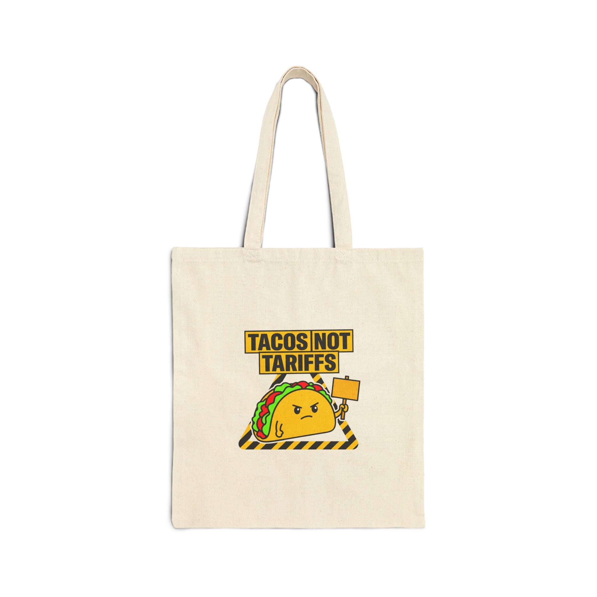 Tacos Not Tariffs Tote | political taco pun, protest typography