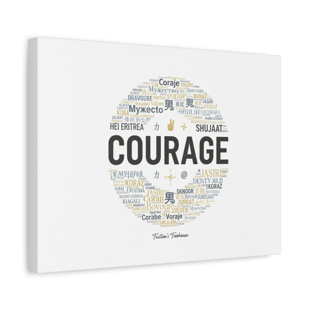 Courage Word Cloud Canvas | Fresh-Start Minimalism art print