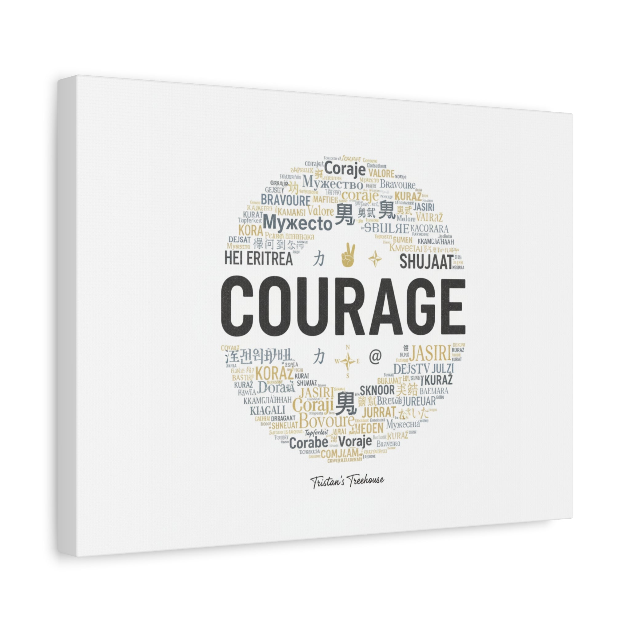 Courage Word Cloud Canvas | Fresh-Start Minimalism art print