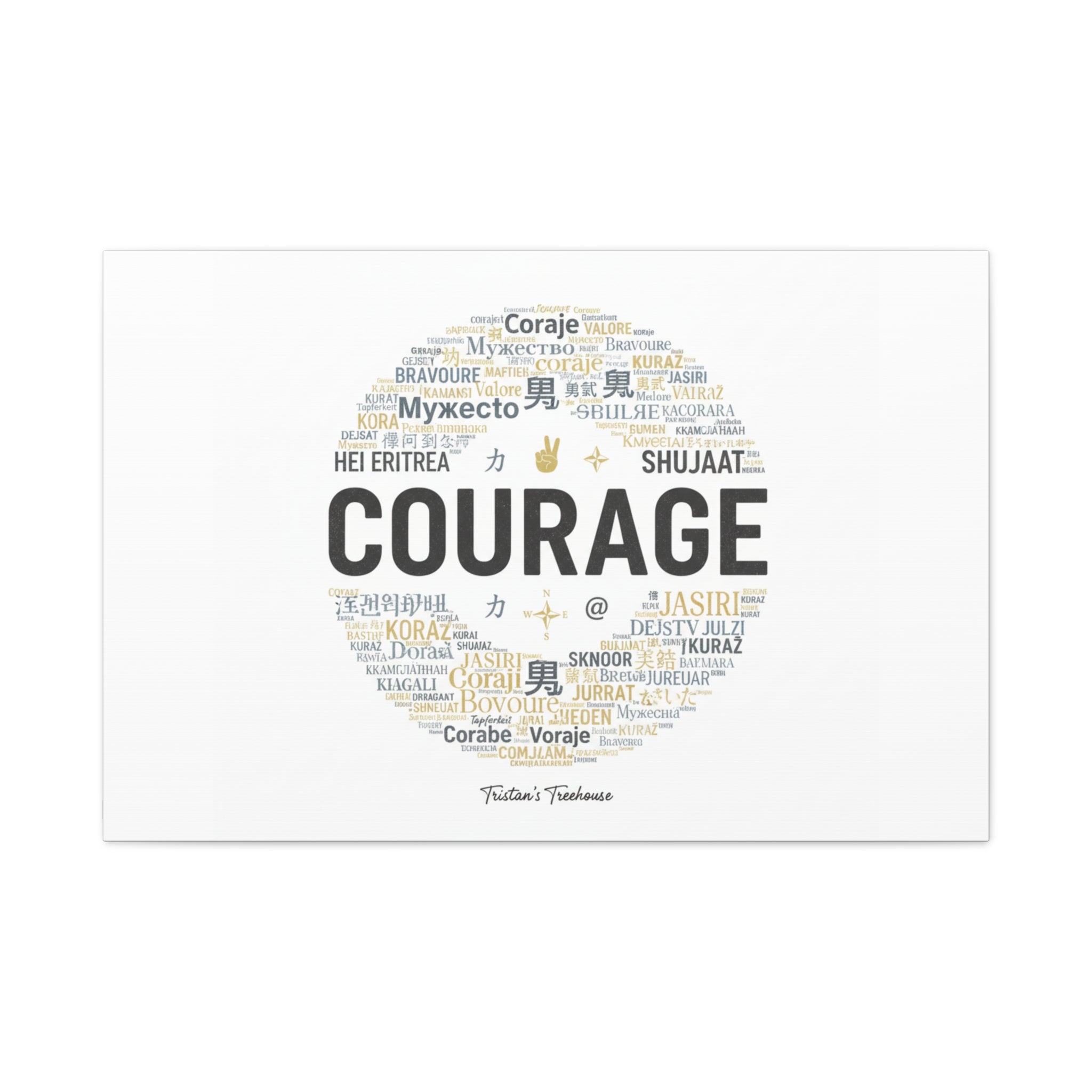 Courage Word Cloud Canvas | Fresh-Start Minimalism art print