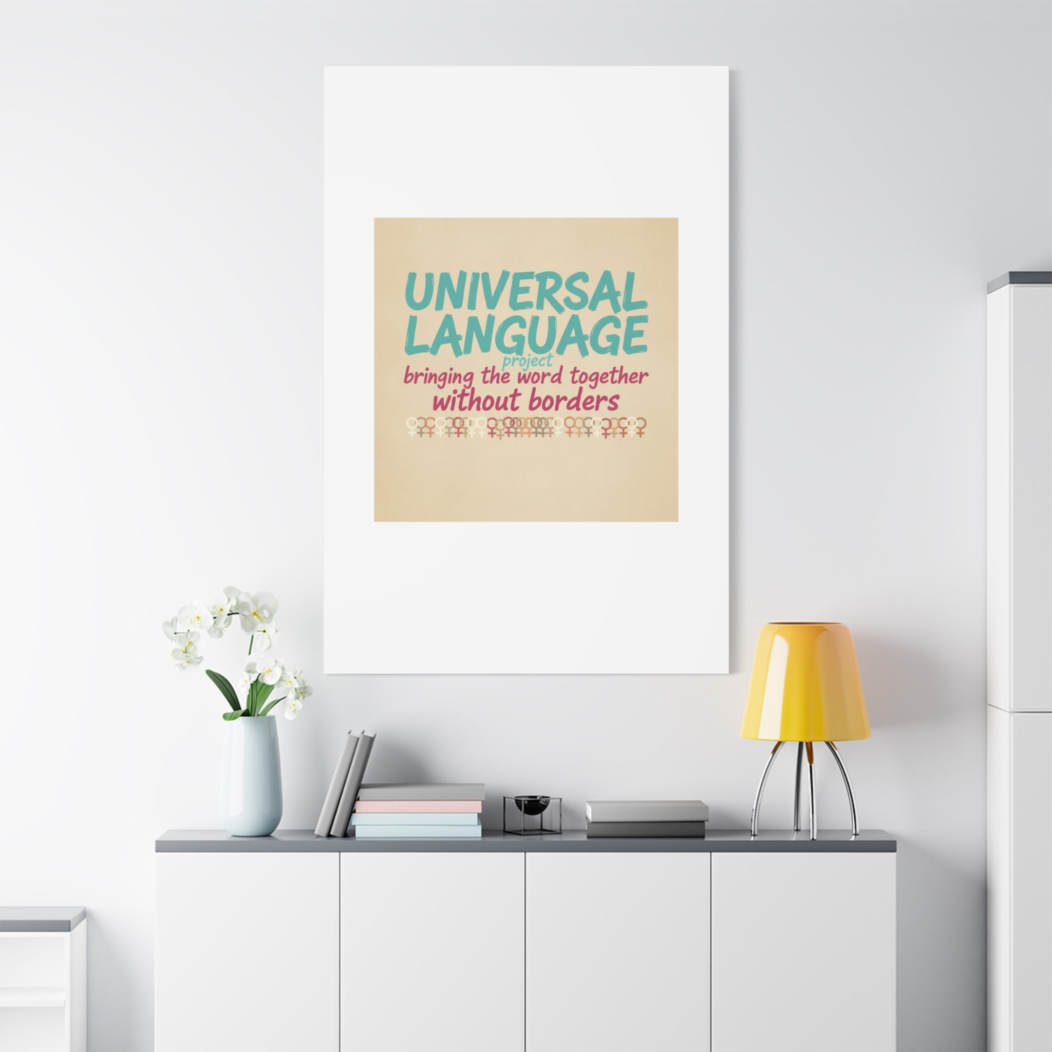 Universal Language Canvas | empowerment slogan, equality wall art