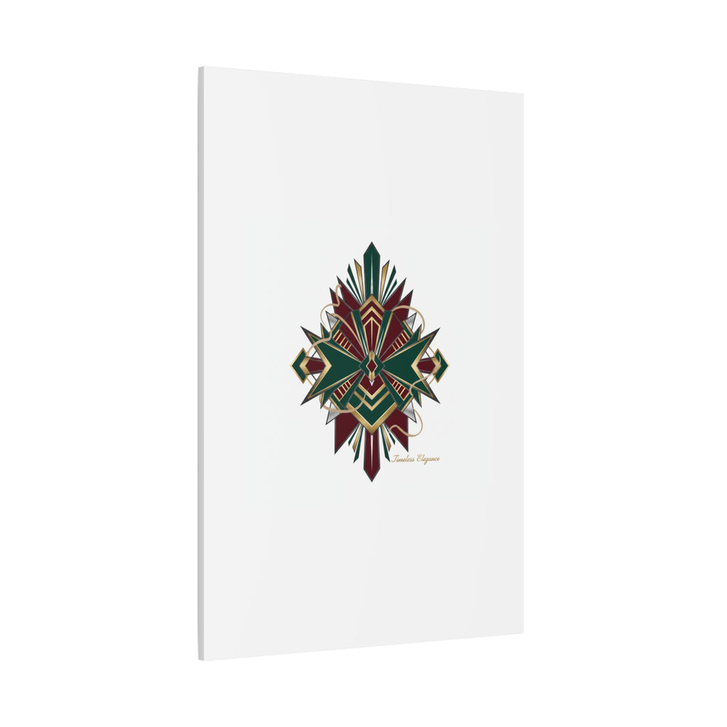 Art Deco geometric brass print Canvas | Neo-Deco chrome & gold fan motif