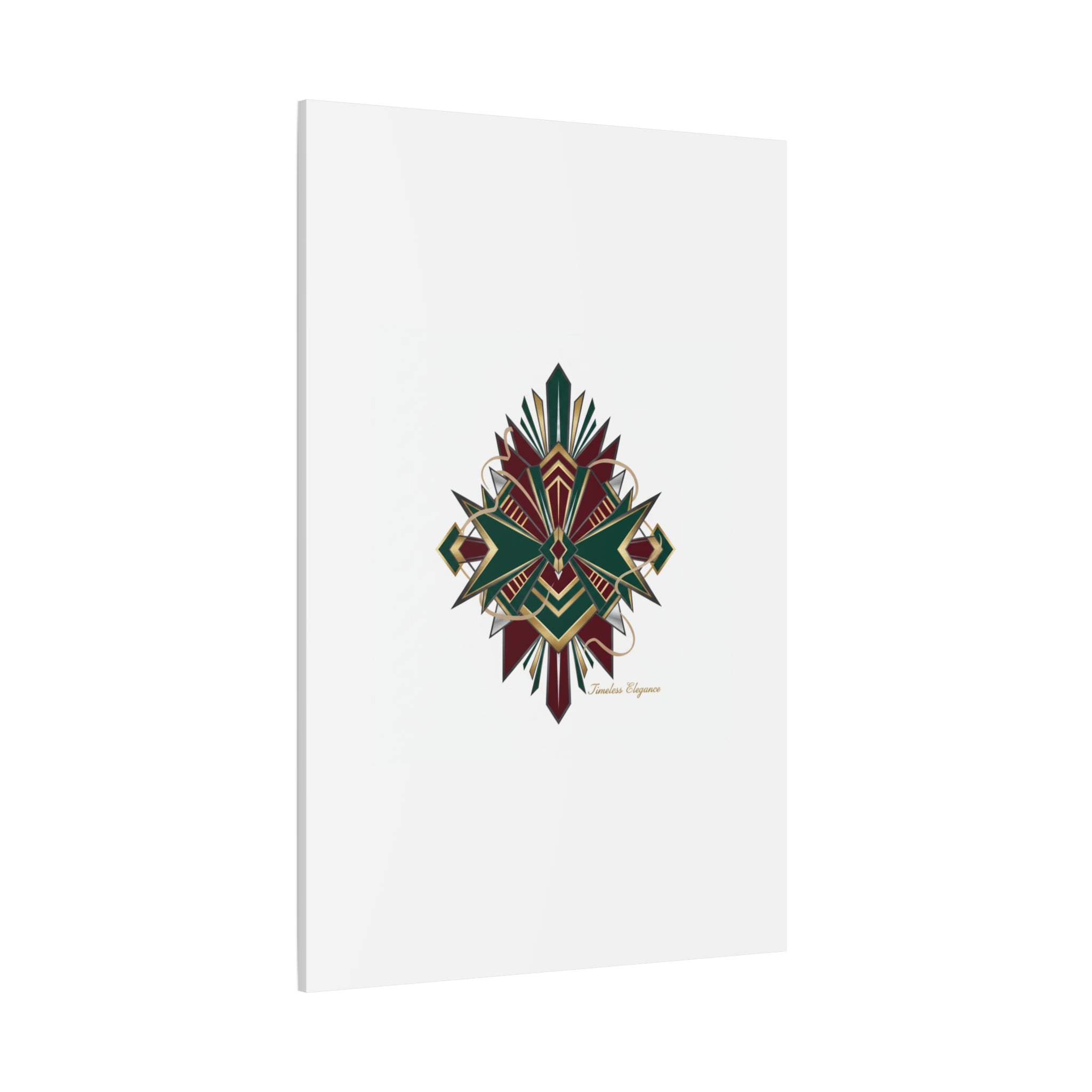 Art Deco geometric brass print Canvas | Neo-Deco chrome & gold fan motif