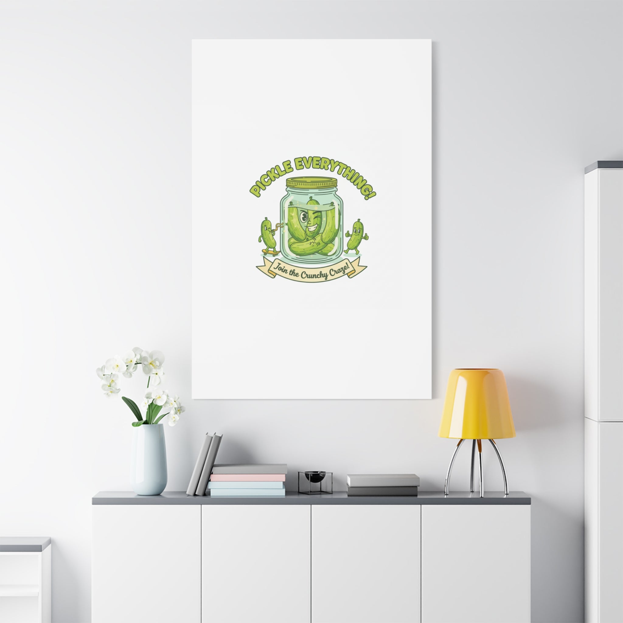 Pickle Everything! Matte Canvas | Brine Design, Pickle Lover Art