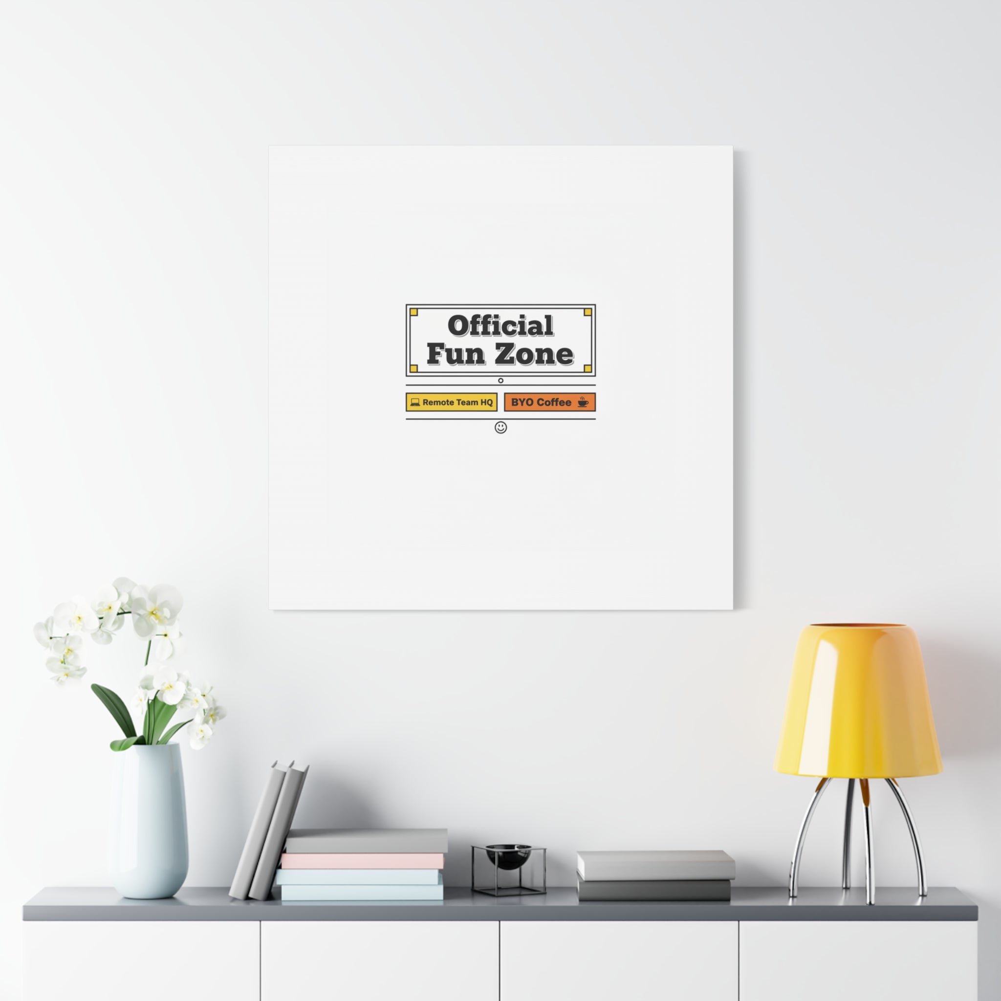 Official Fun Zone Canvas, Office Sign Parody, Workplace Humor, Notice Label