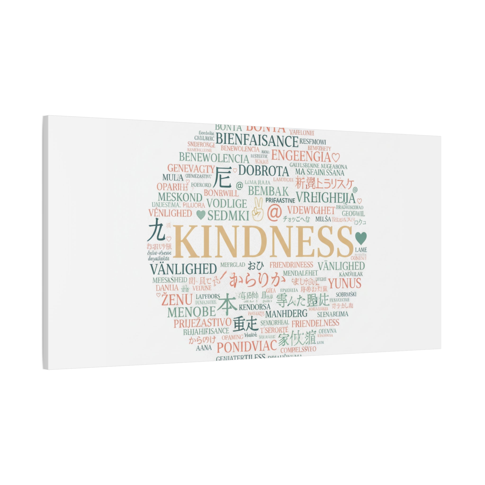 Kindness Word Cloud Canvas | Fresh Start Minimalist Wall Art