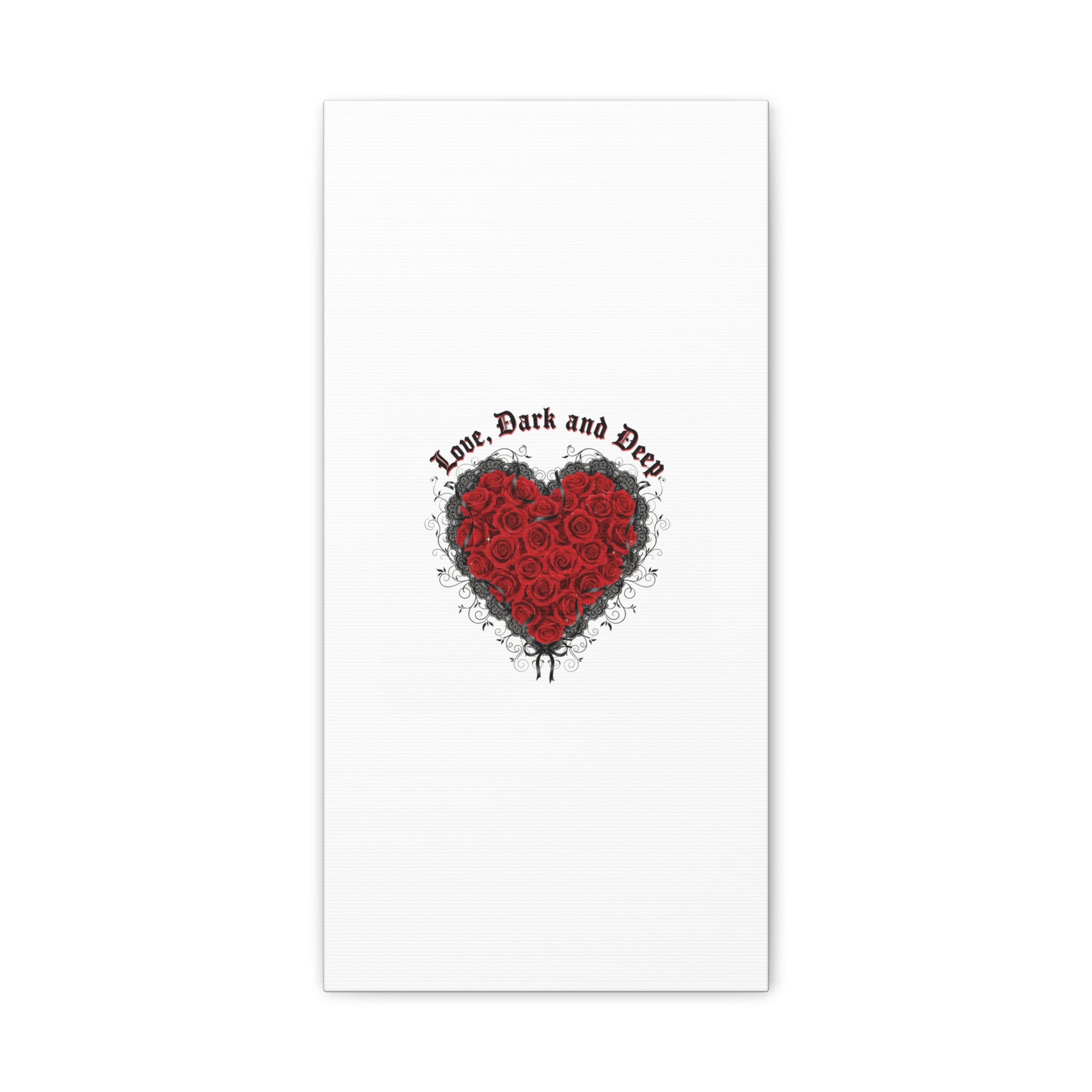 Love Dark and Deep Heart Canvas, Nu Romantic Gothic Romance, 80s Nostalgia