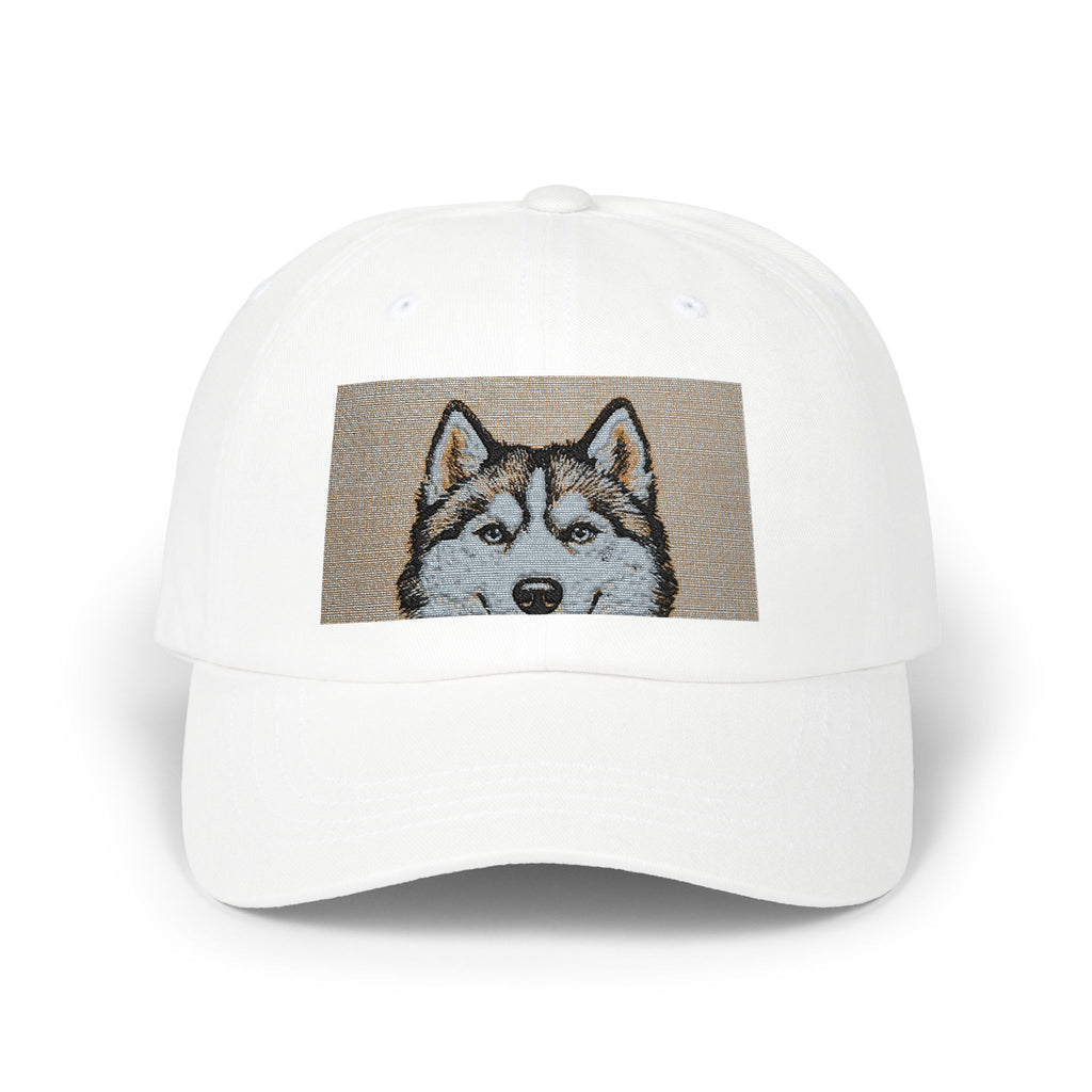 Husky Sequin Patch Dad Cap — Sparkle Siberian Dog Baseball Hat