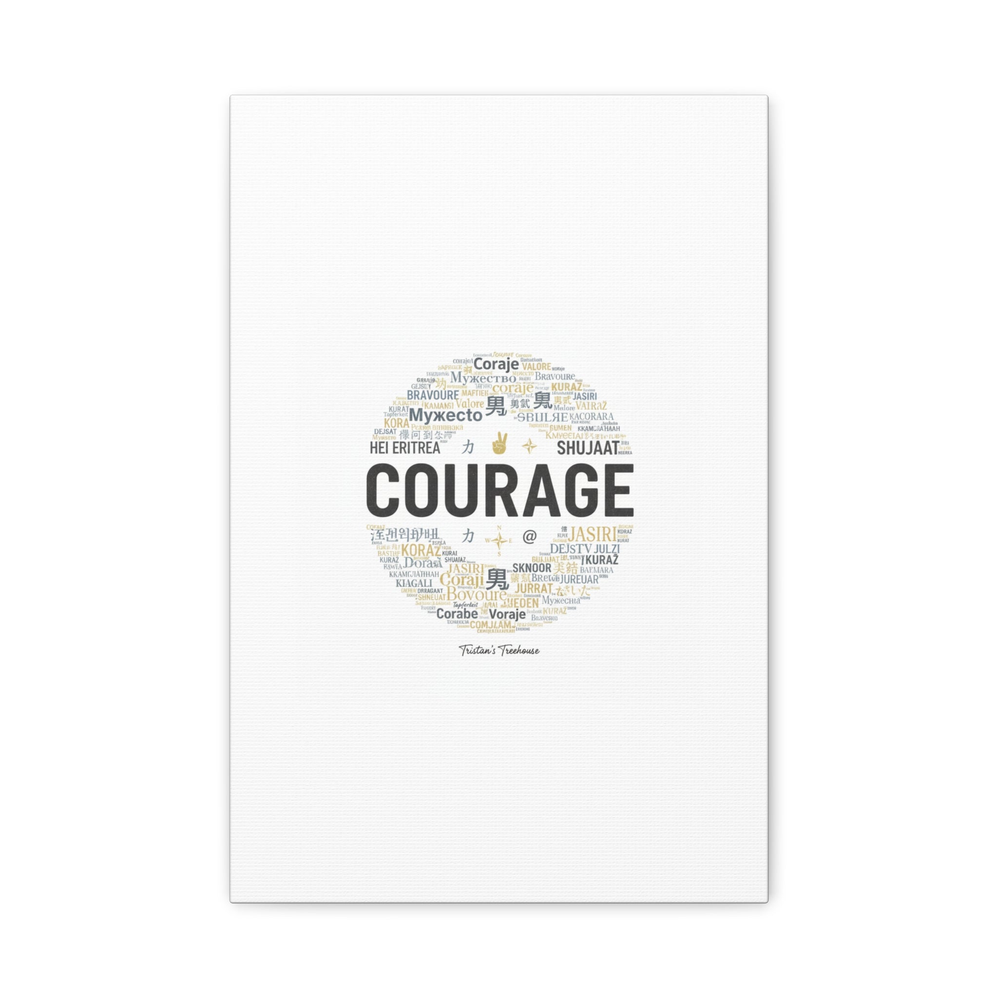 Courage Word Cloud Canvas | Fresh-Start Minimalism art print