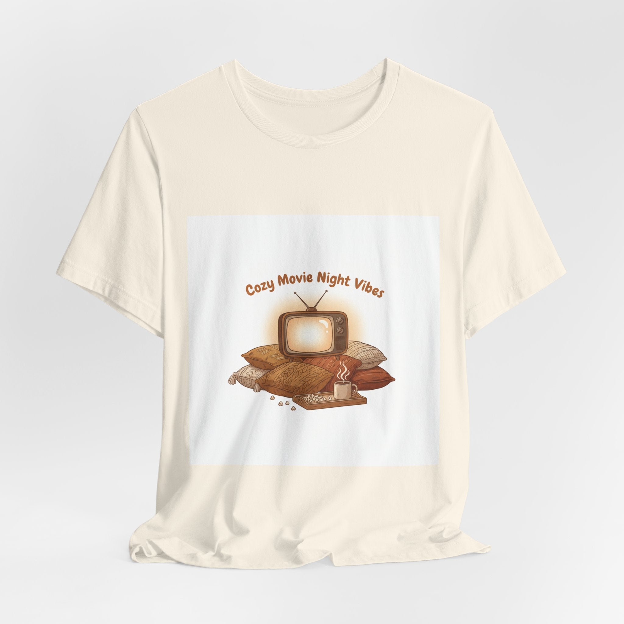 Cozy Movie Night Vibes T-Shirt | Cottagecore Homebody Graphic Tee