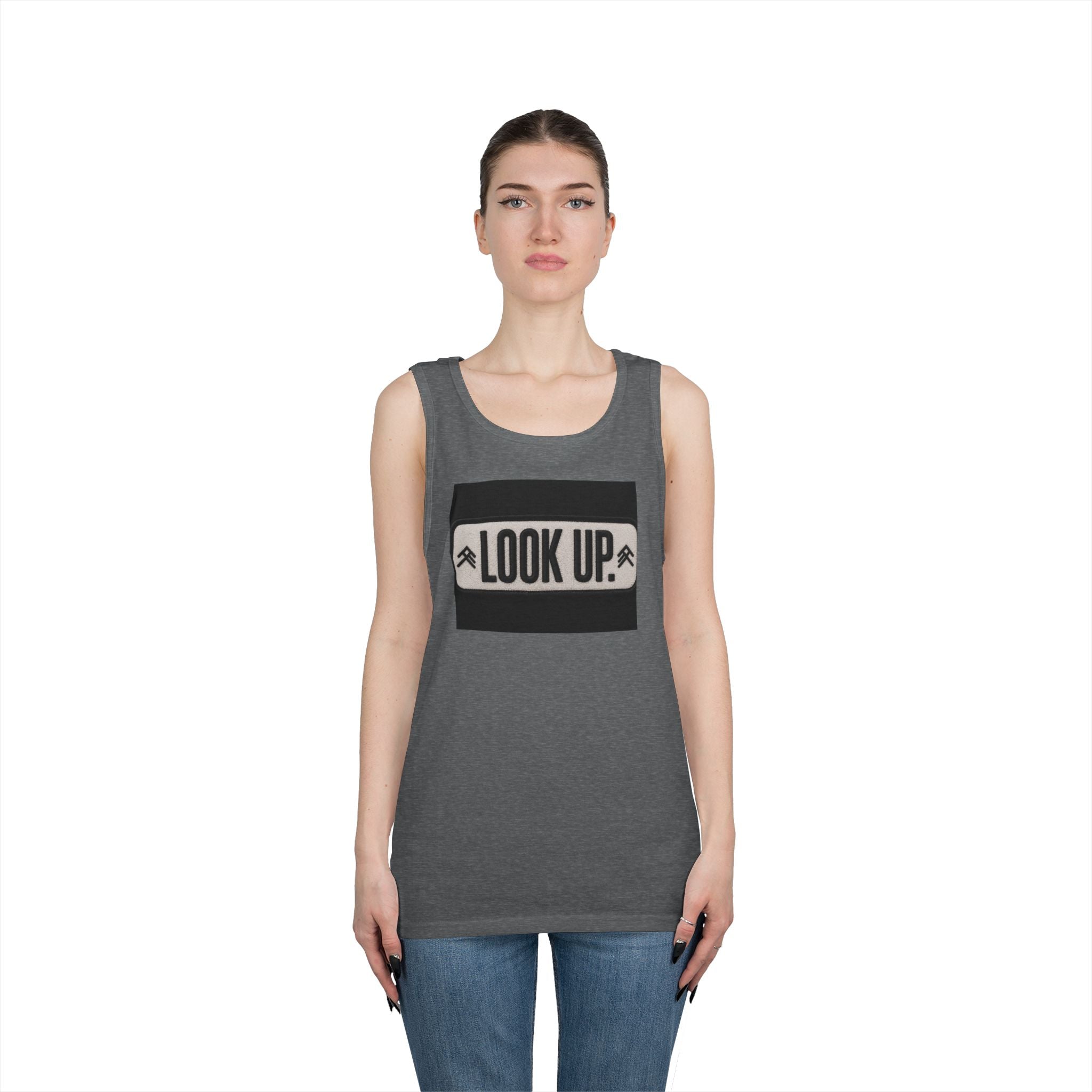 Look Up Tank Top — Inspirational Graphic Tank for Outdoors & Mindfulness