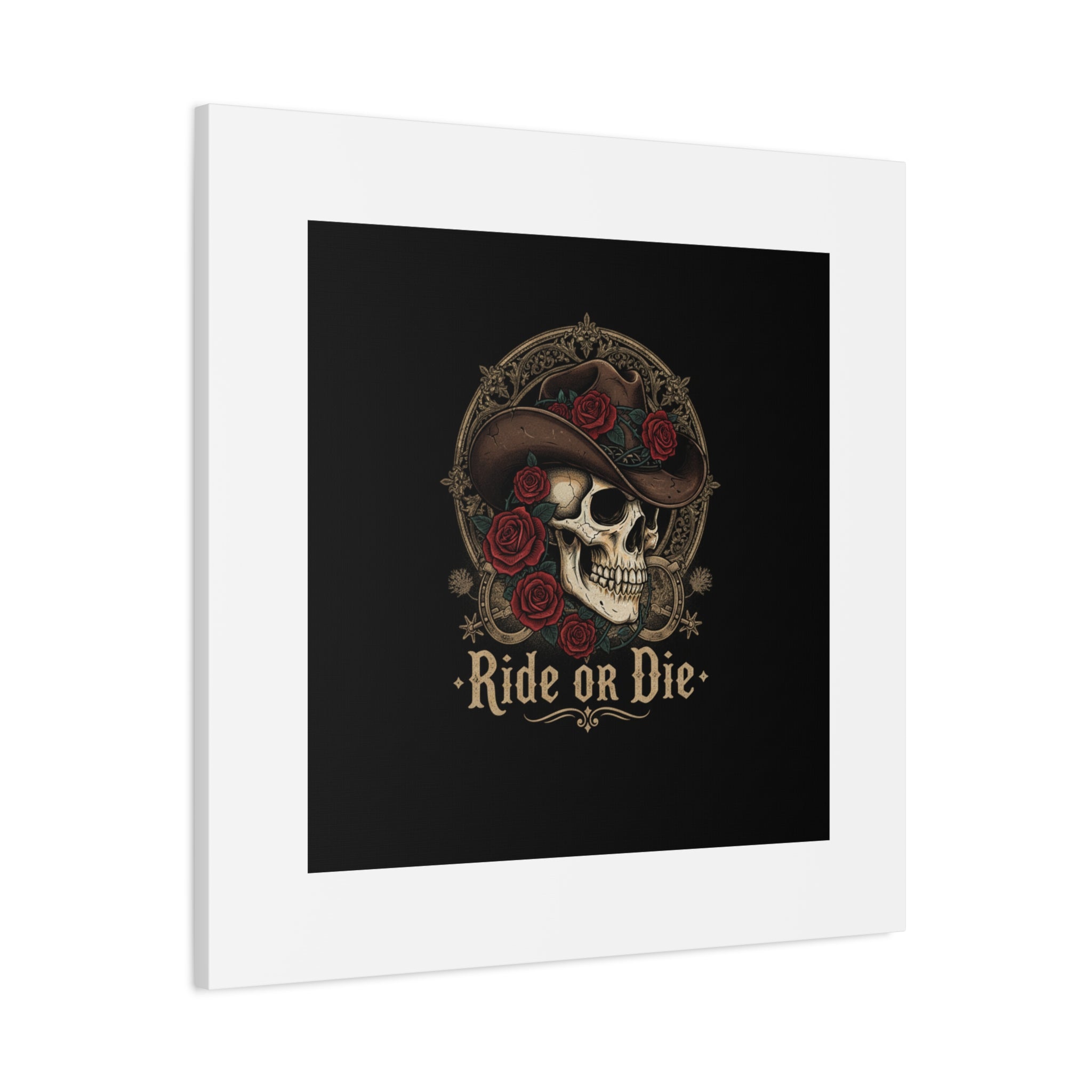 Ride or Die Skull Canvas | Western Skull Art, Gothic Americana