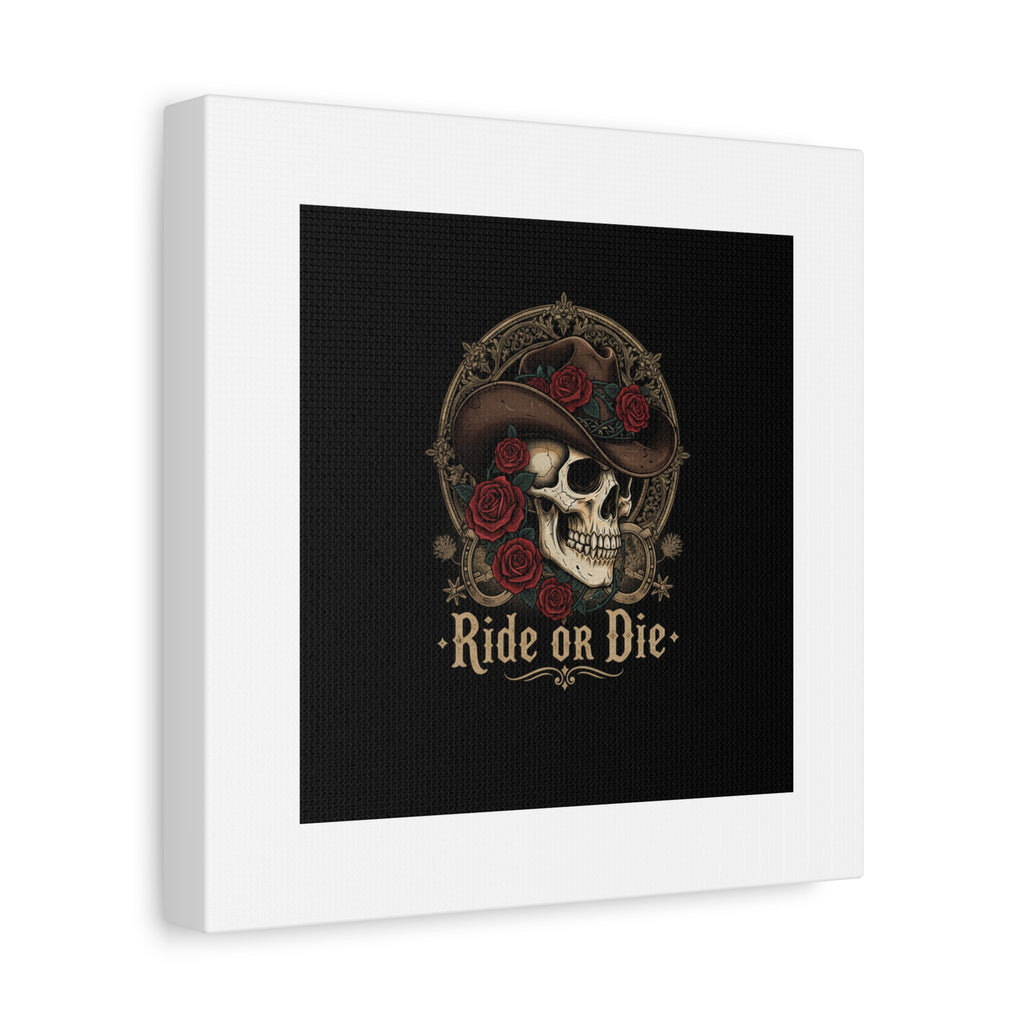Ride or Die Skull Canvas | Western Skull Art, Gothic Americana