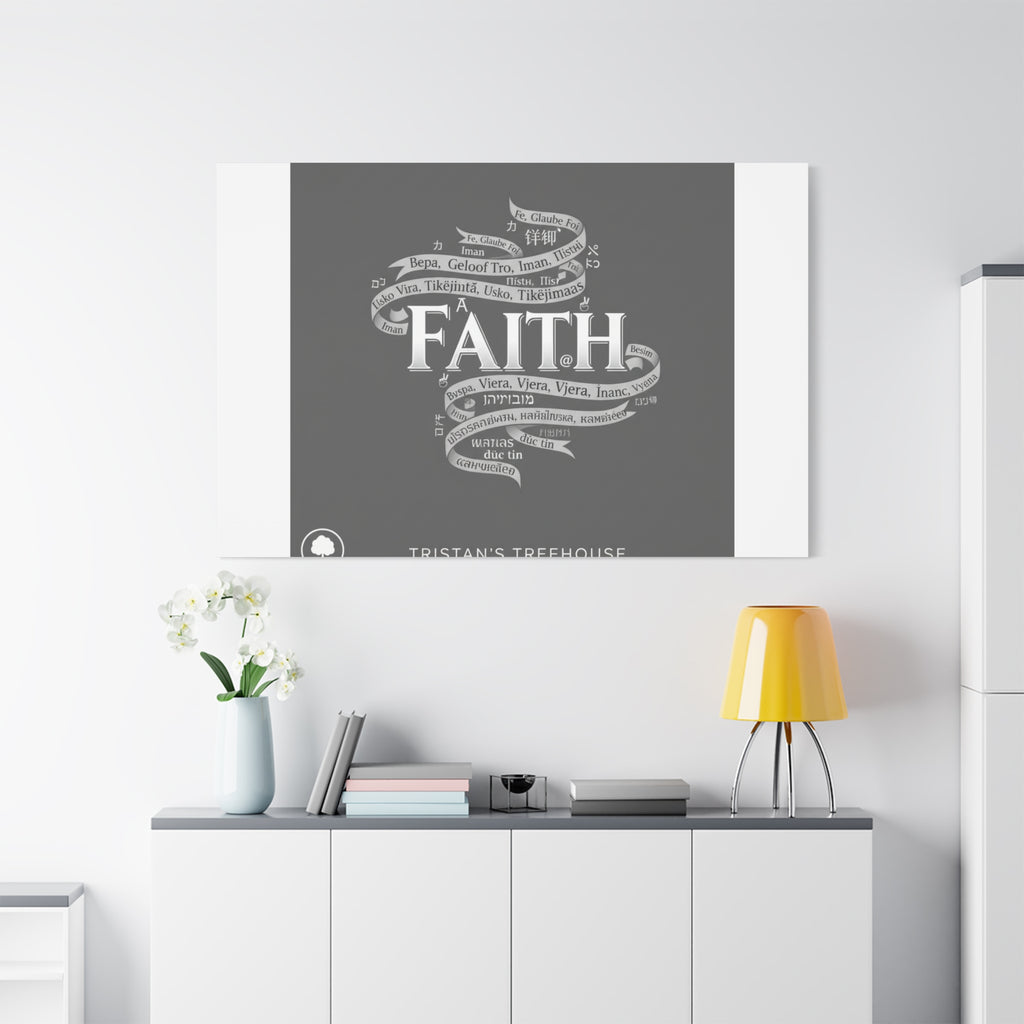 handwritten faith ribbon Canvas | sketch aesthetic, doodle design