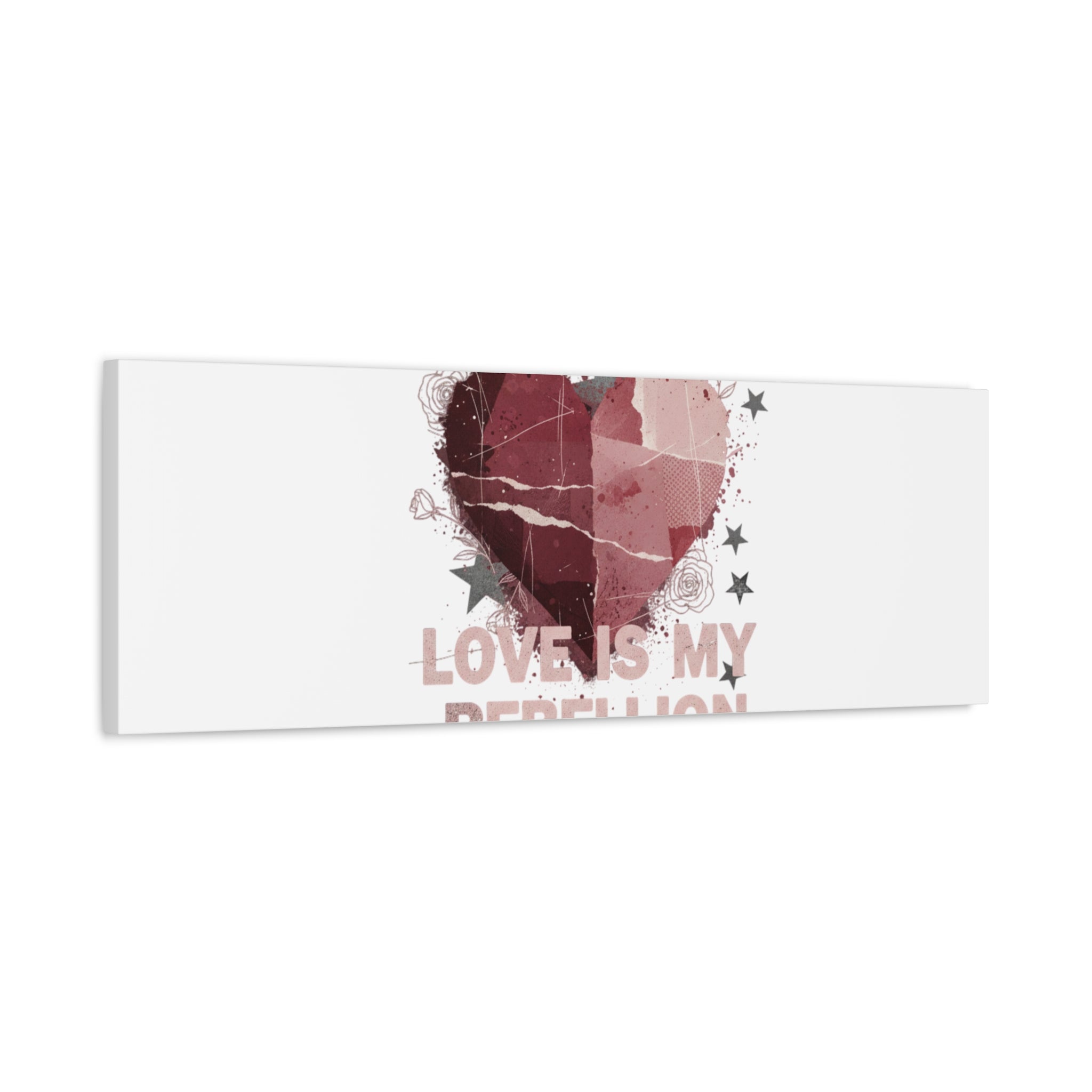 Love Is My Rebellion Canvas | Soft Grunge Hearts, Distressed Valentine Collage