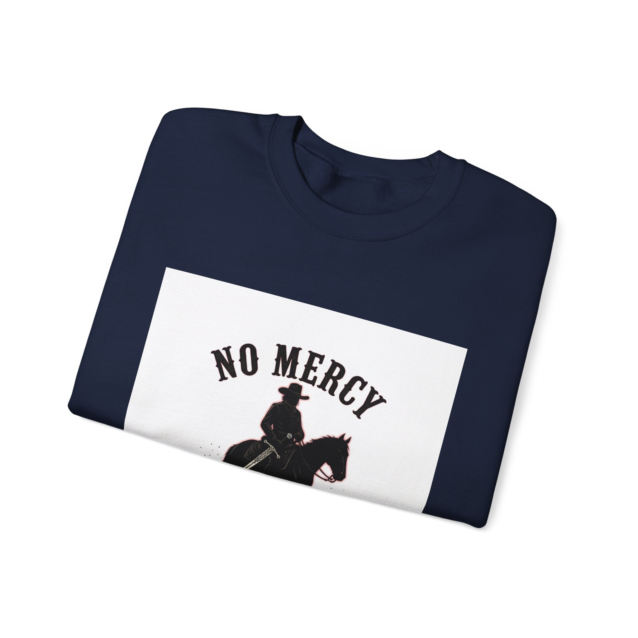 No Mercy cowboy silhouette Sweatshirt | western skull art, gothic Americana