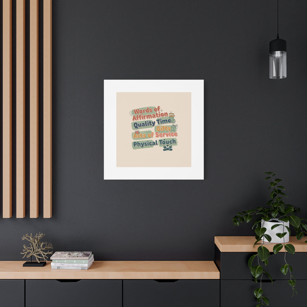 Love Languages List Matte Canvas Wall Art | love language meme, relationship humor