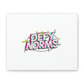 Defy Norms Canvas, Anti-Aesthetic Glitch Typography, Brutalist Poster Style