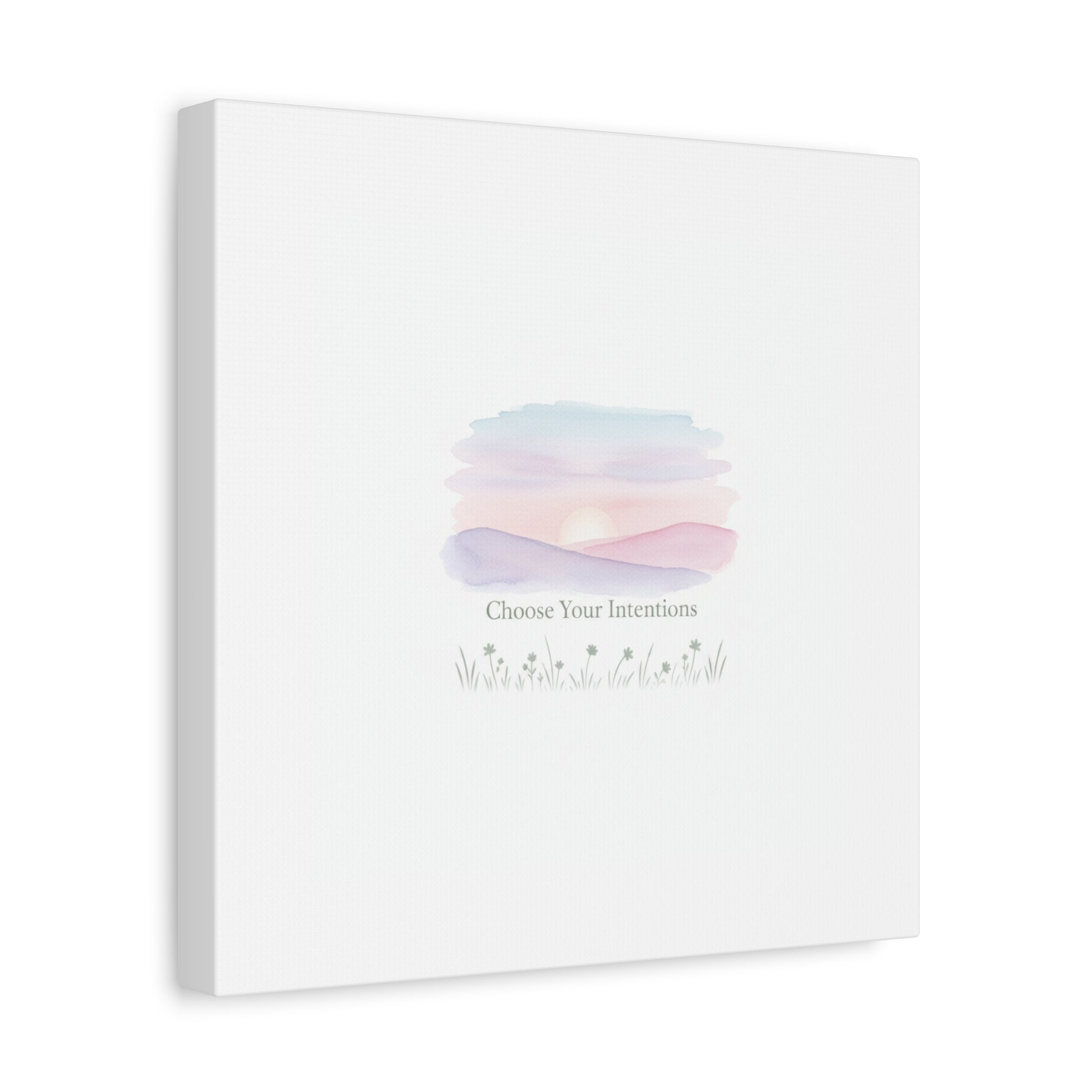 Choose Your Intentions Canvas, soft wellness poster, pastel gradient mindfulness art