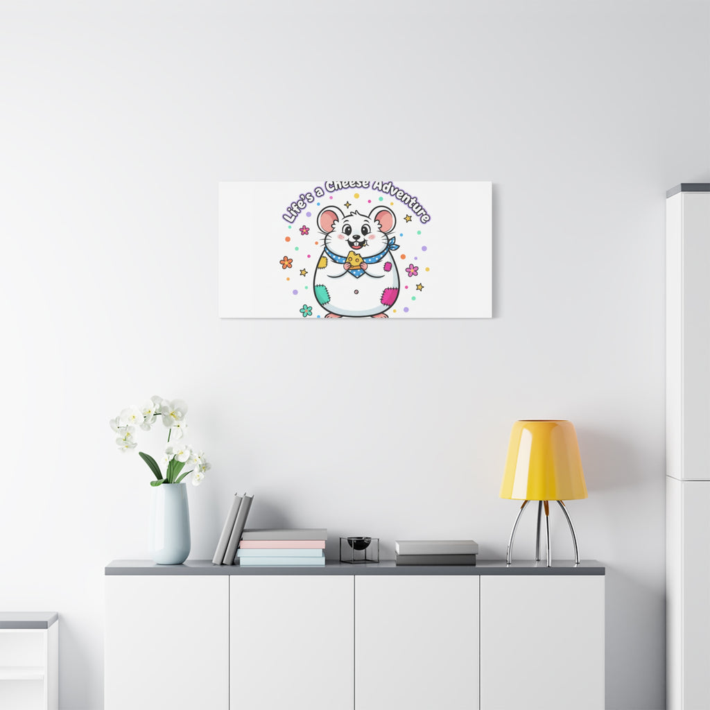 Life's a Cheese Adventure Canvas | Rodent-Core rat art print