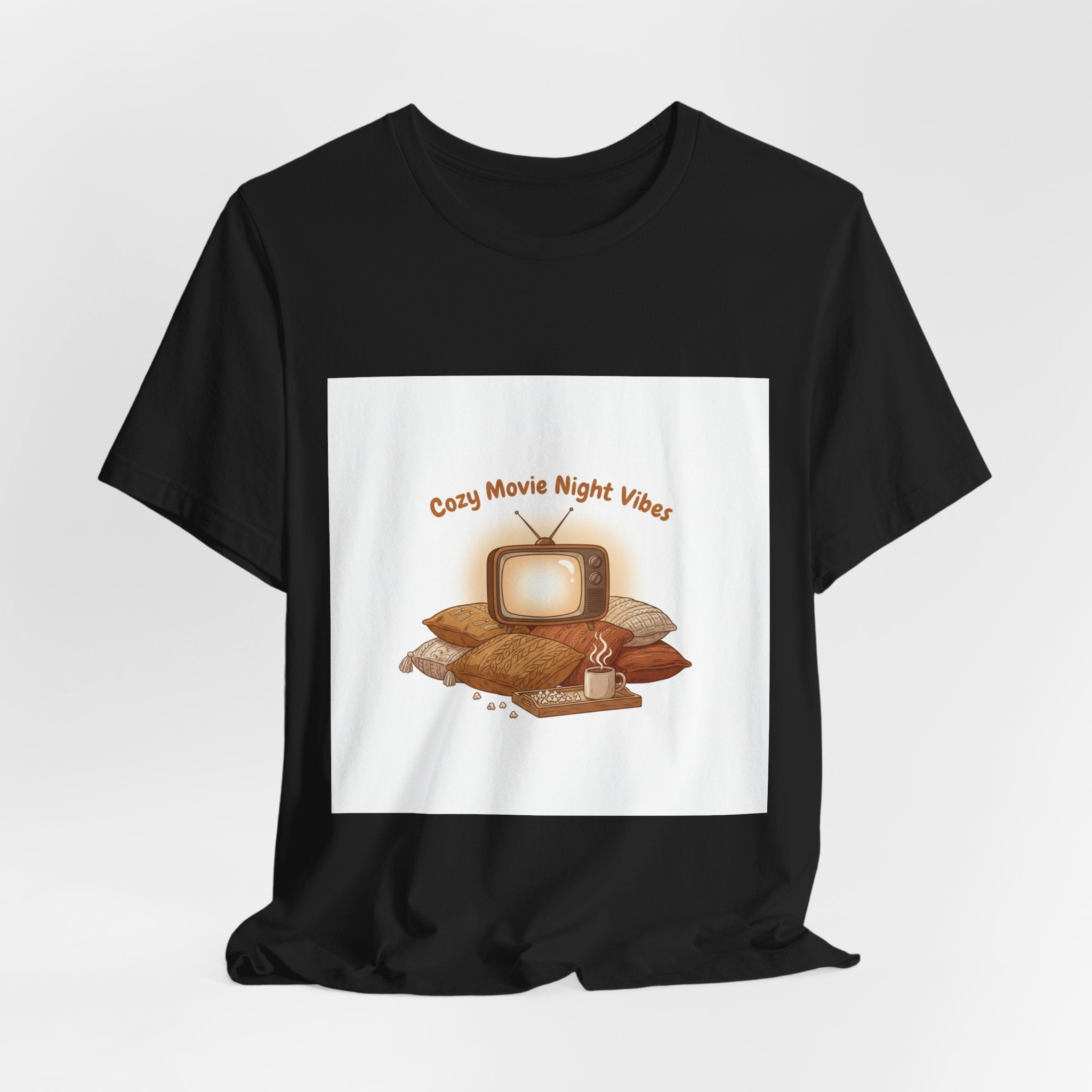Cozy Movie Night Vibes T-Shirt | Cottagecore Homebody Graphic Tee