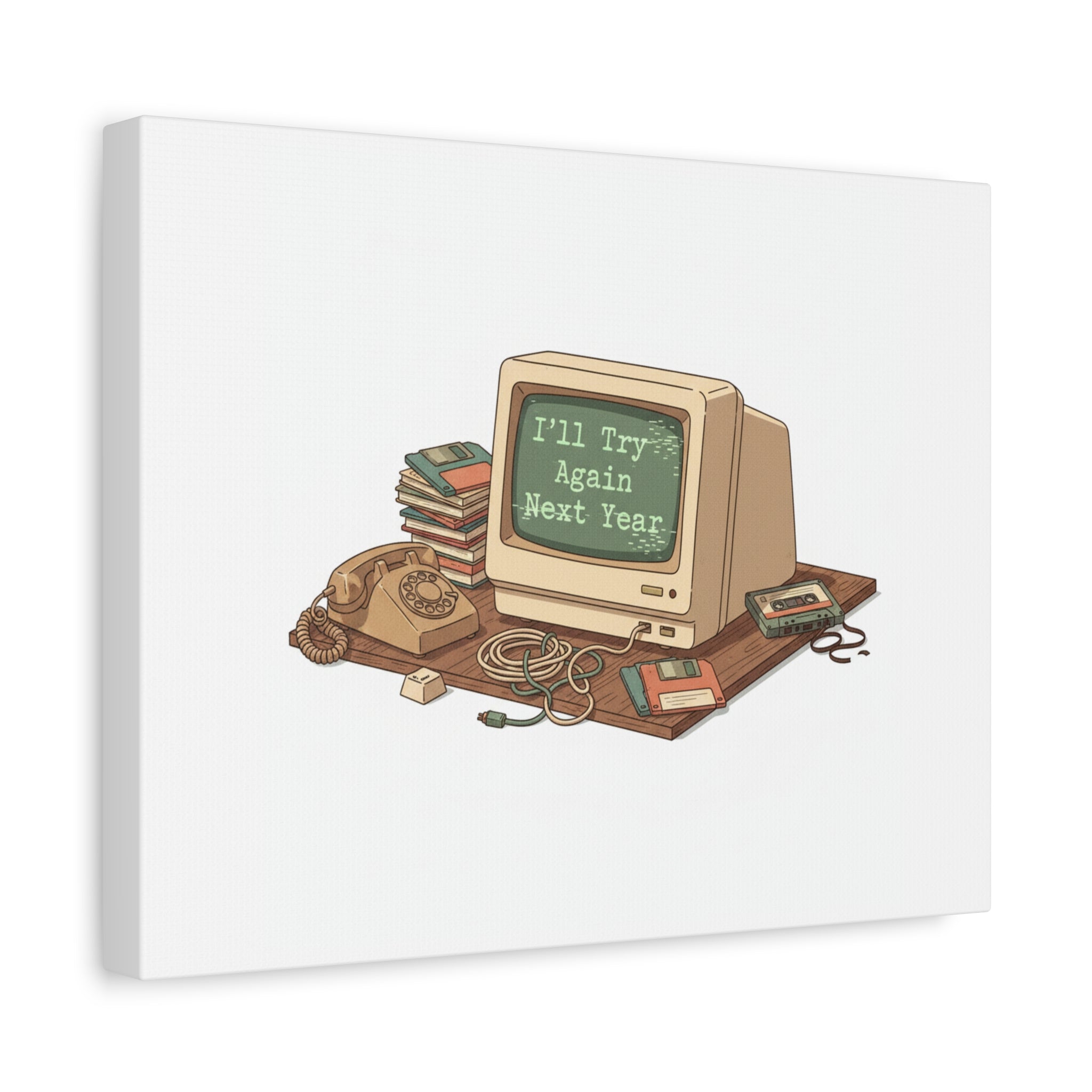 I’ll Try Again Next Year Canvas | Resolution Joke, January Burnout Poster