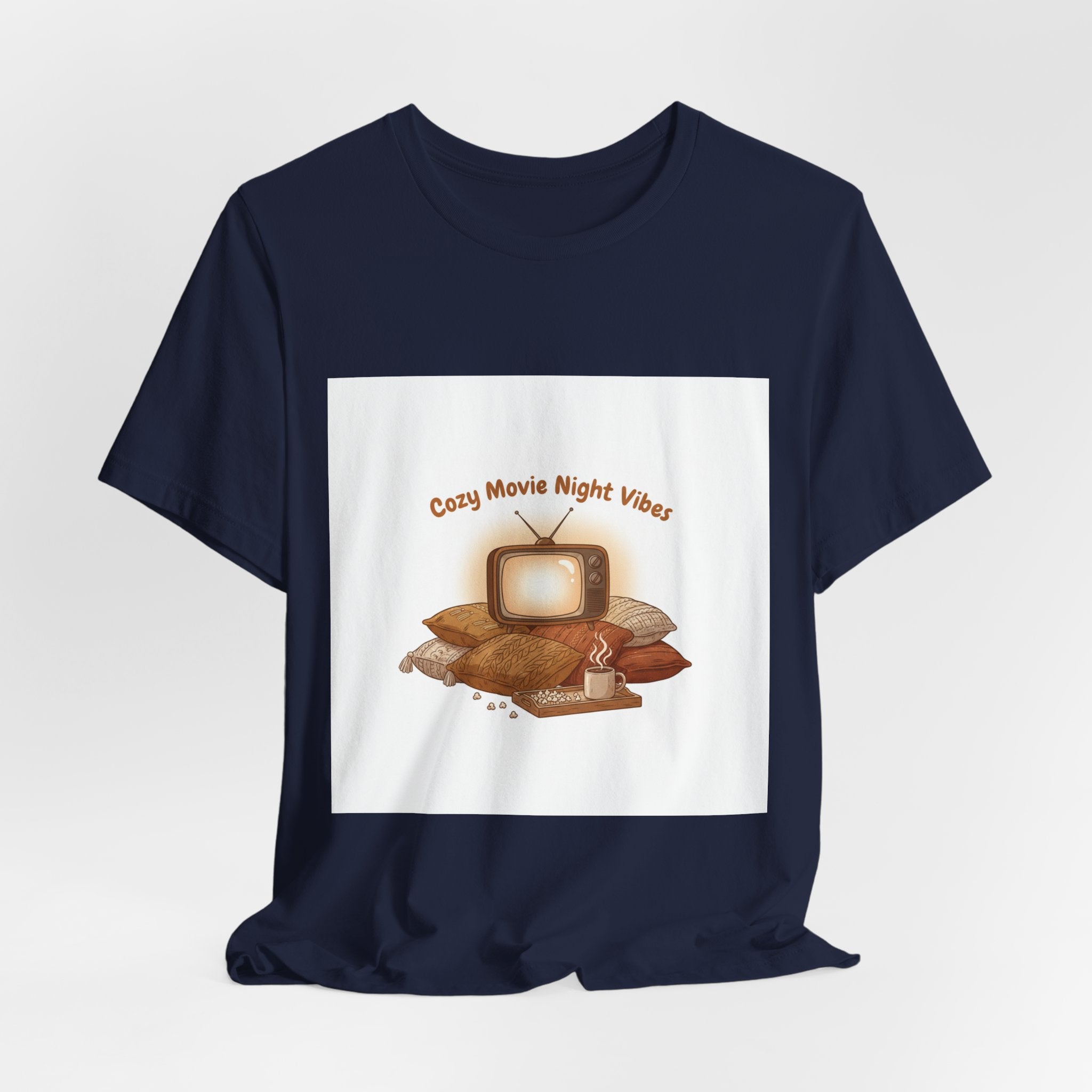 Cozy Movie Night Vibes T-Shirt | Cottagecore Homebody Graphic Tee