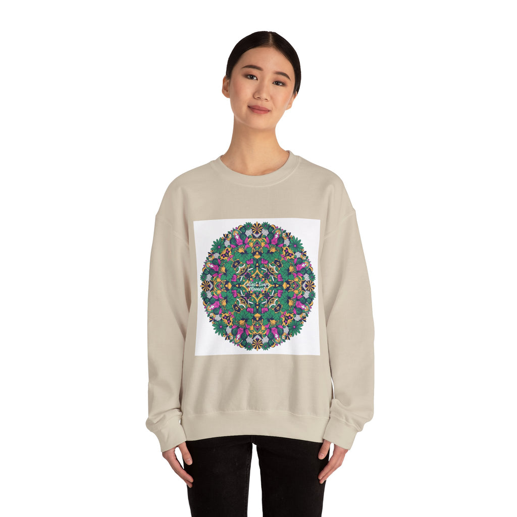 Psychedelic Botanical Mandala Crewneck | Festival Art Sweatshirt