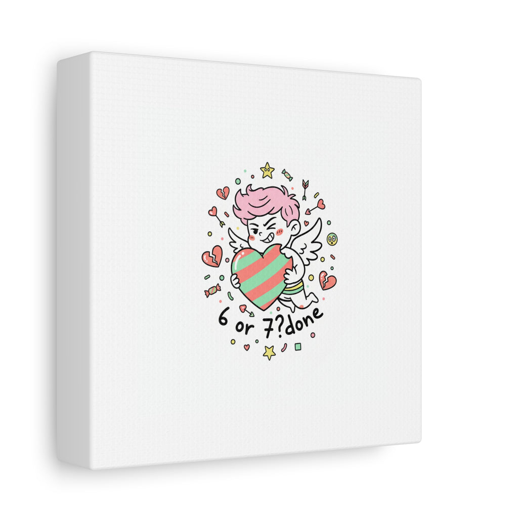 Weird Cupid heart illustration Canvas | Weird Valentine, quirky chaotic love